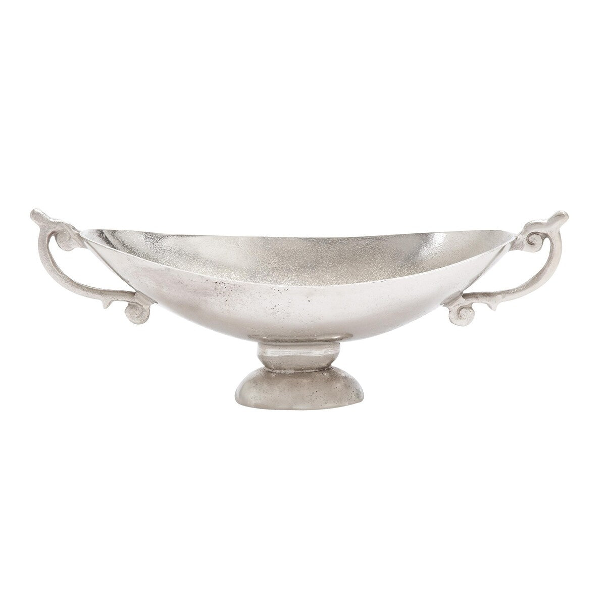 Aluminum Metal Decorative Decorative Bowl with Handles - Silver - Roche River Decor