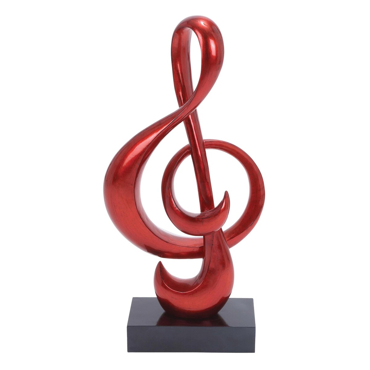 Polystone Music Decorative Sculpture with Black Base - Red - Roche River Decor