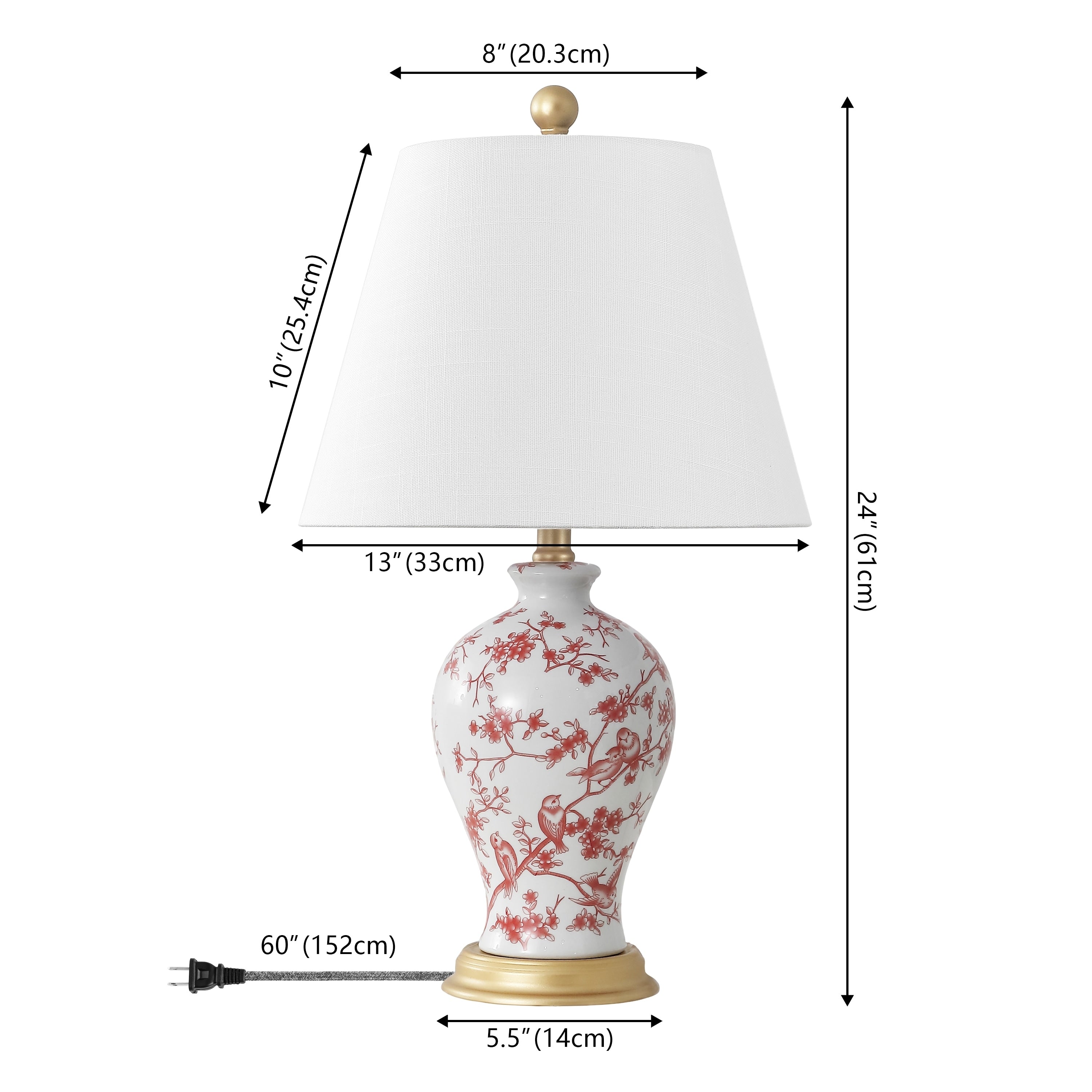 Grace 24 Floral LED Table Lamp, Multi/Brass by JONATHAN Y