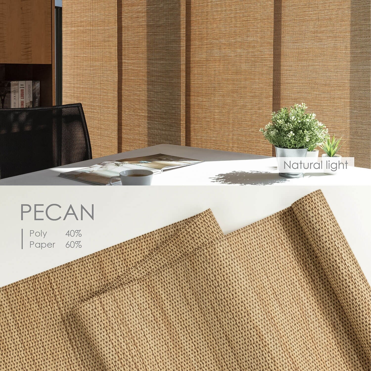 GoDear Design Adjustable Sliding Panel Track Blinds, Vertical Blinds, Classic, 45.8- 86 W x 96 L