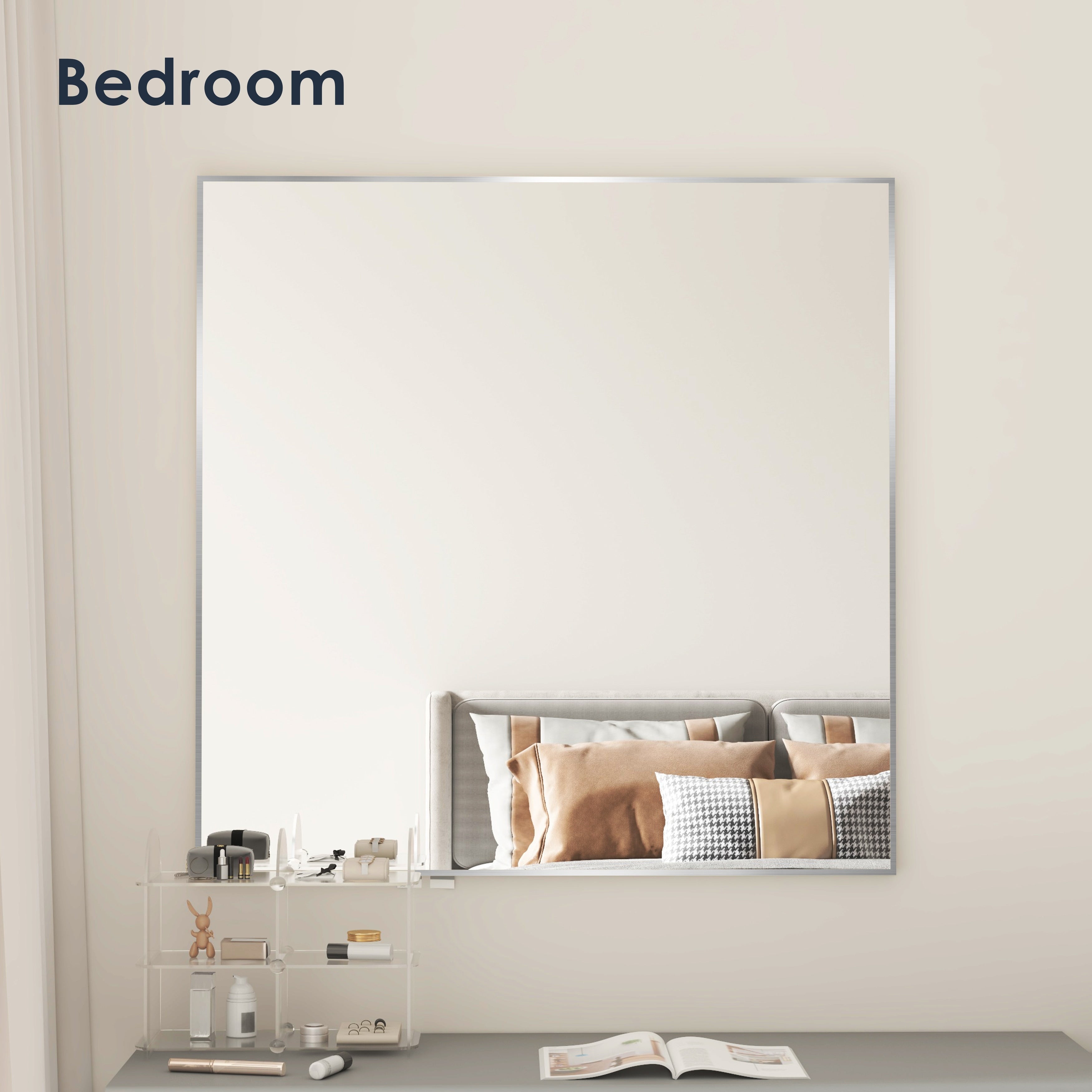 Aluminum Alloy Framed Wall Mounted Bathroom Vanity Accent Mirror in