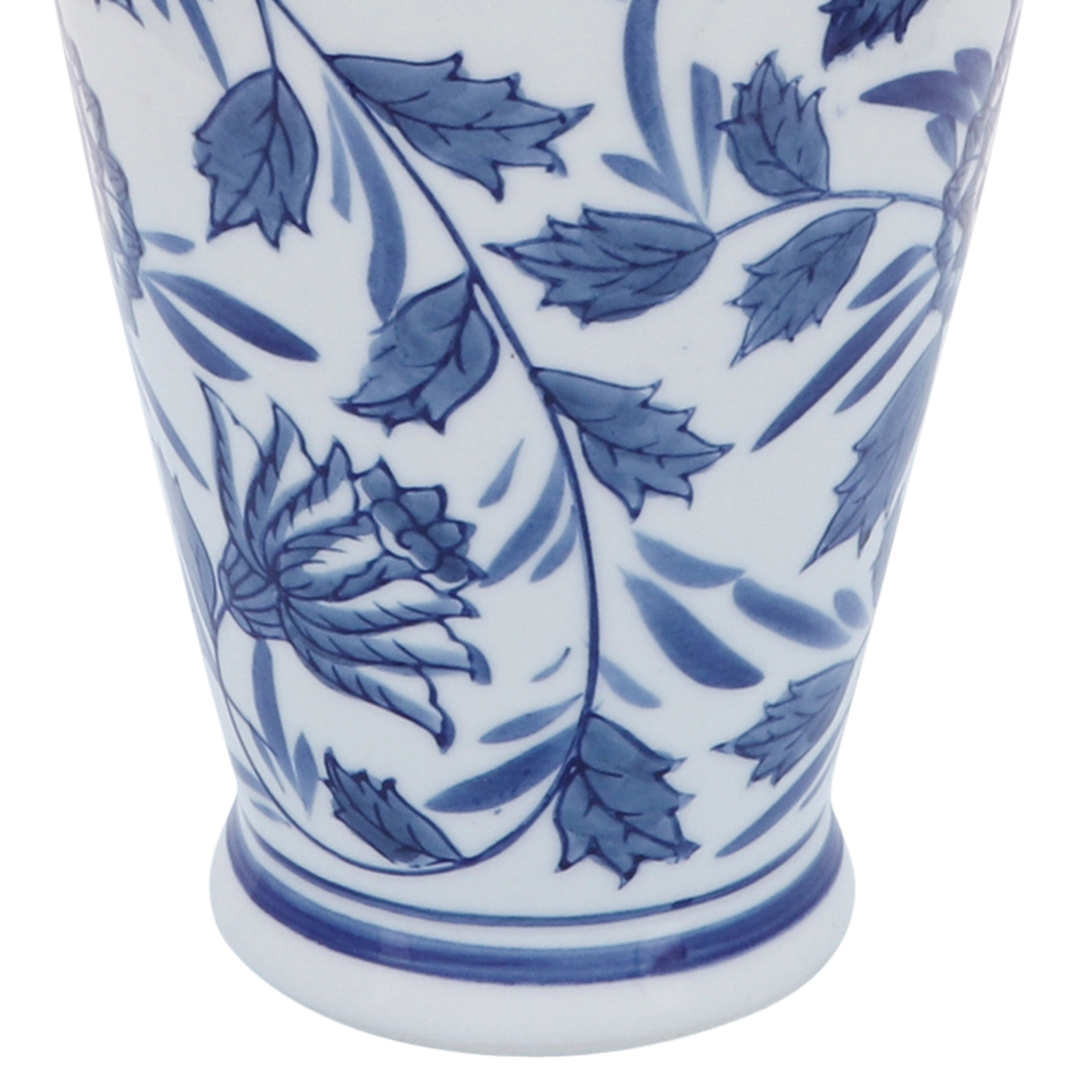 Sagebrook Home 13 Ceramic Vase Contemporary Blue and White Chinoiserie Design Floral Vase