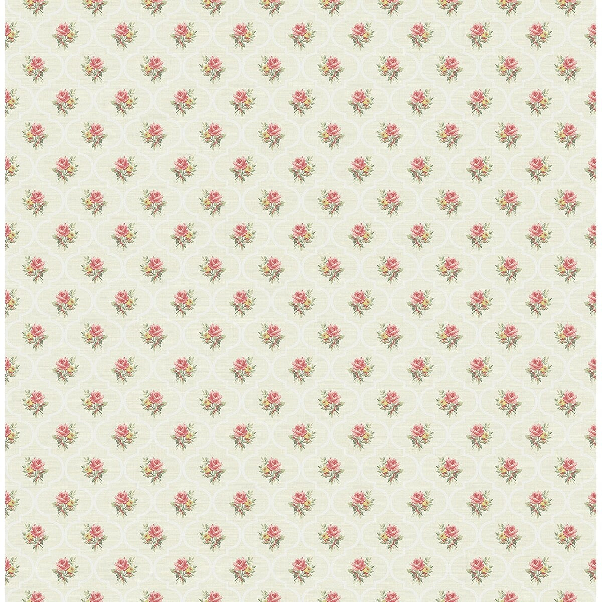 Seabrook Designs Karan Rose Trellis Unpasted Wallpaper