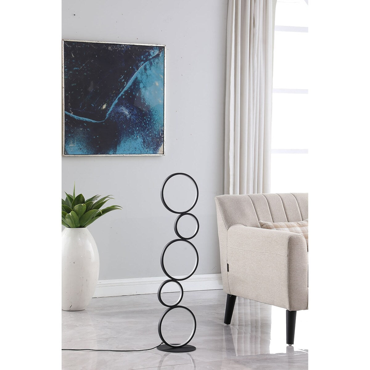 38.5 in. Else Nordic 5 Ring LED Metal Table Lamp