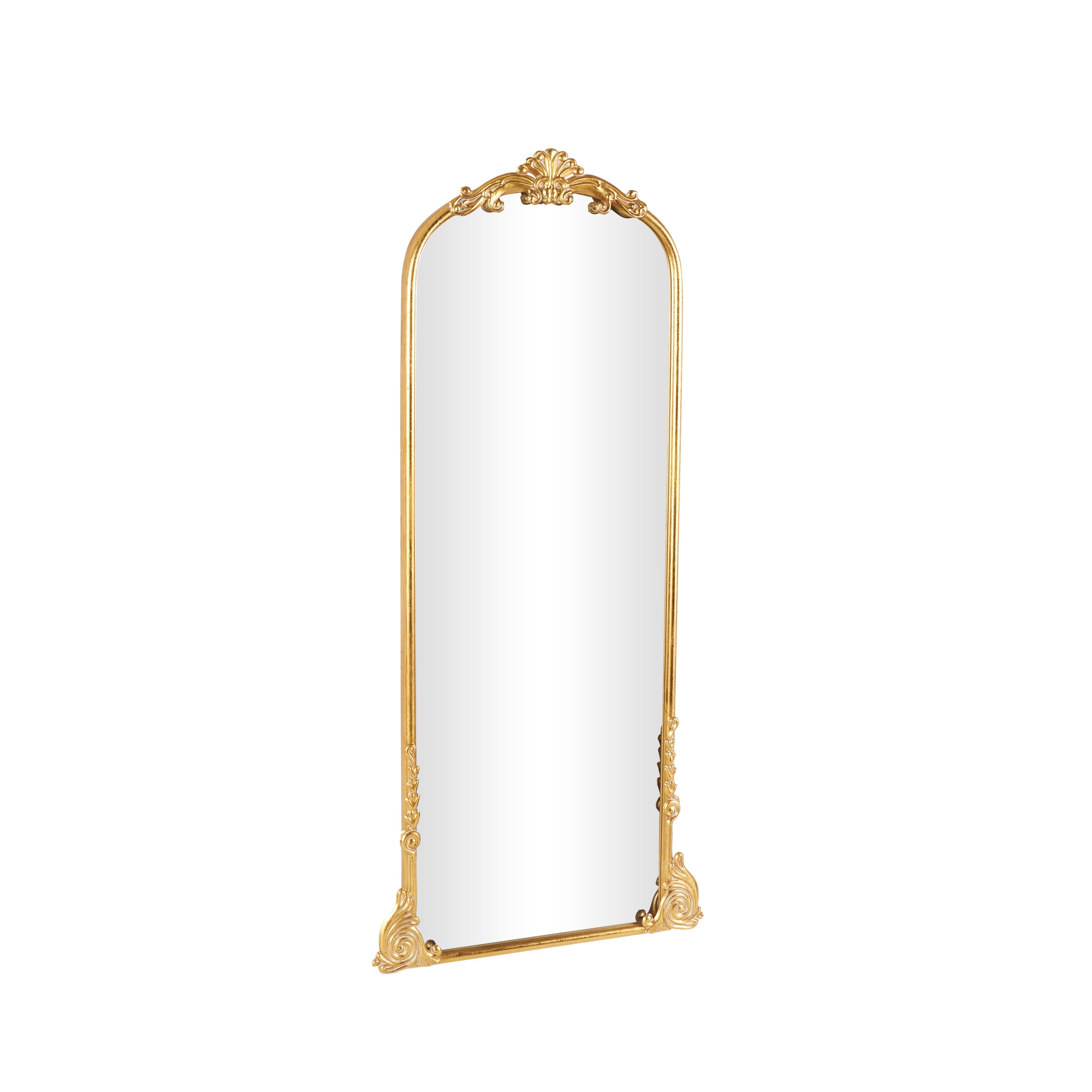 Metal Scroll Ornate Baroque Floor or Wall Mirror - Gold - Various Sizes and Shapes - Roche River Decor