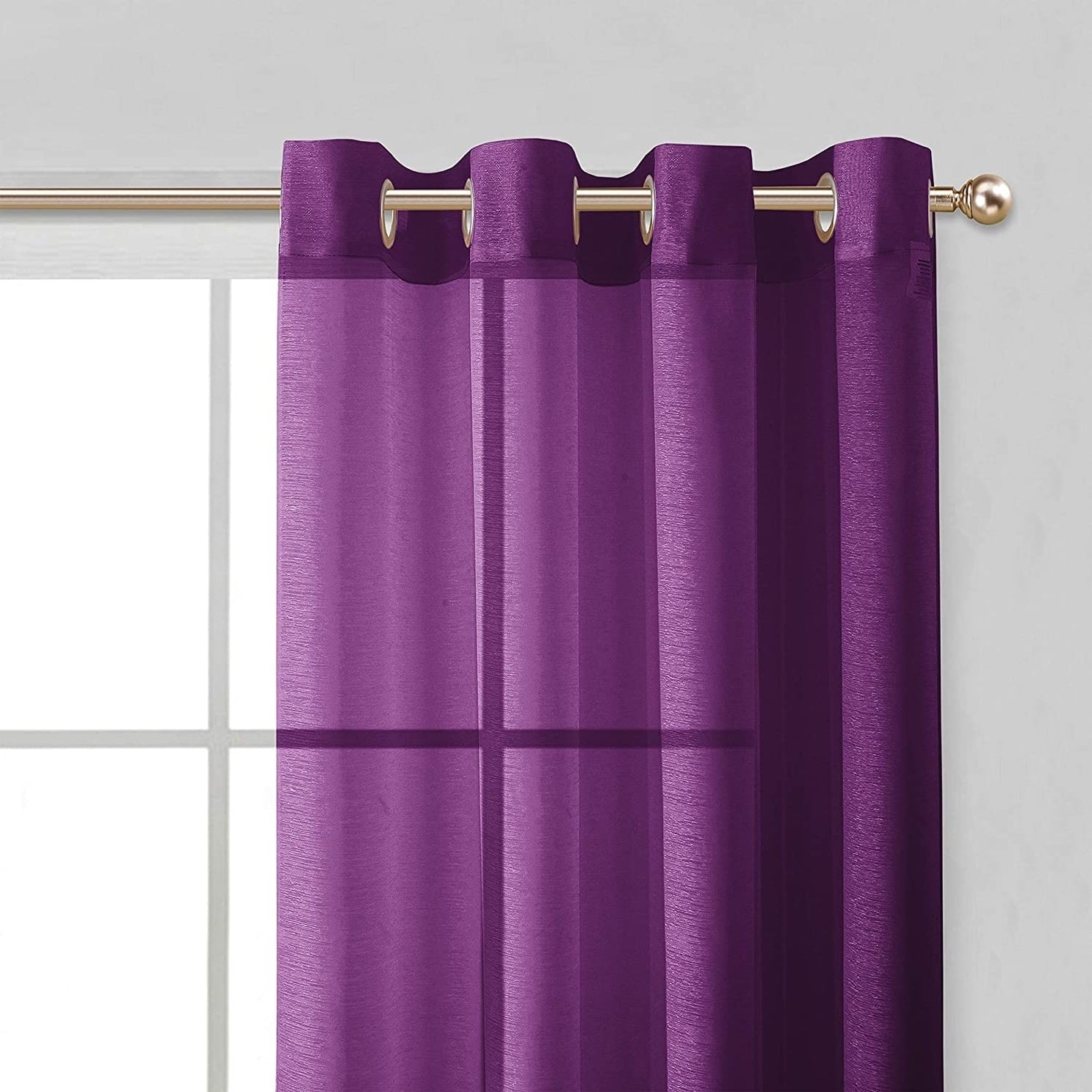 Dainty Home Malibu Extra Wide Curtains Solid Sheer Window Curtain Panel Pair