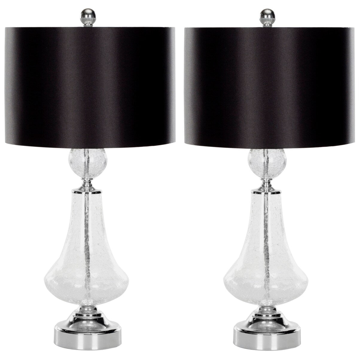 SAFAVIEH Lighting Dinie 26-inch Crackled Glass Table Lamp (Set of 2) - 12x12x25.5 - 12Wx12Dx26H