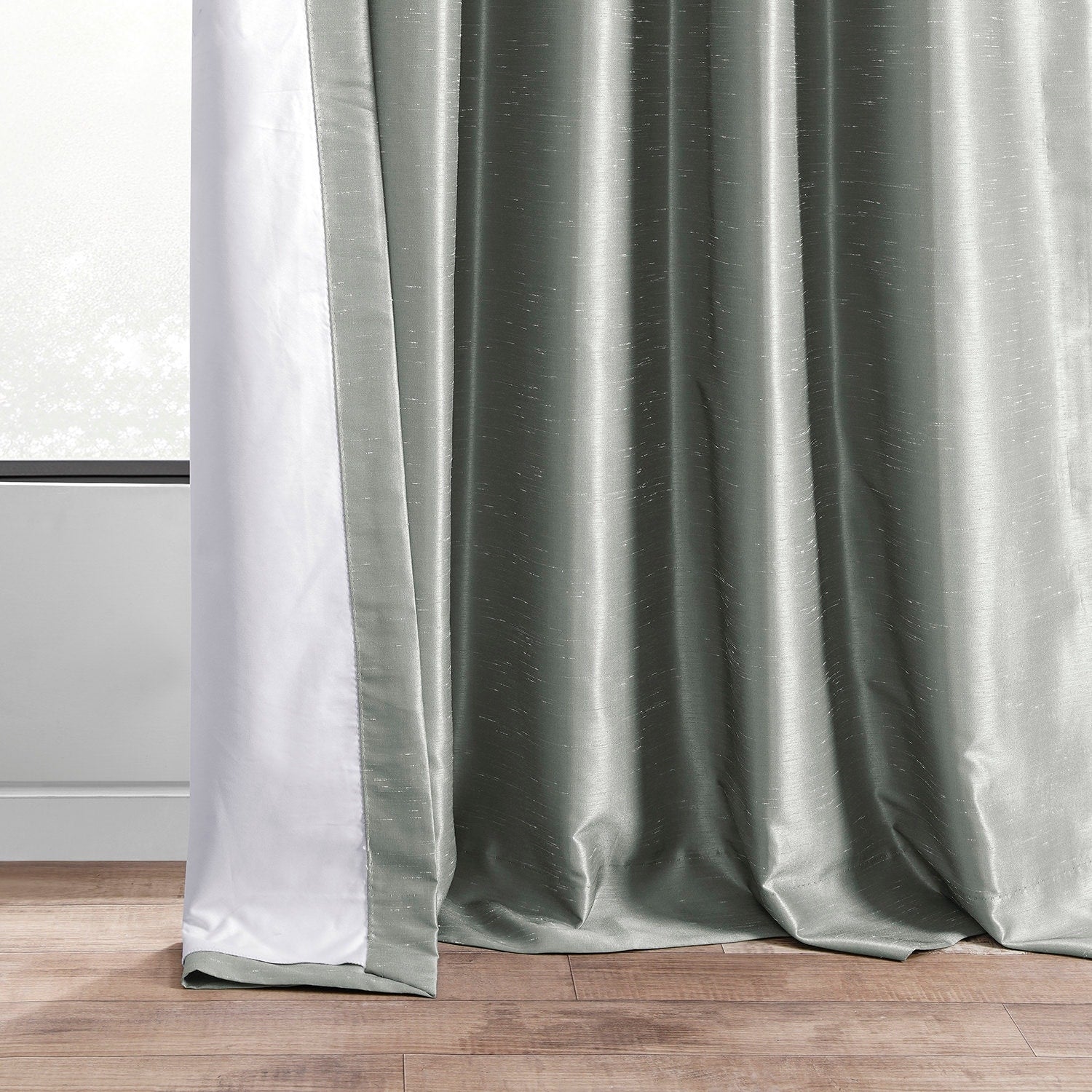 Exclusive Fabrics Solid Vintage Textured Faux Dupioni Silk Pleated Blackout Curtain (1 Panel)