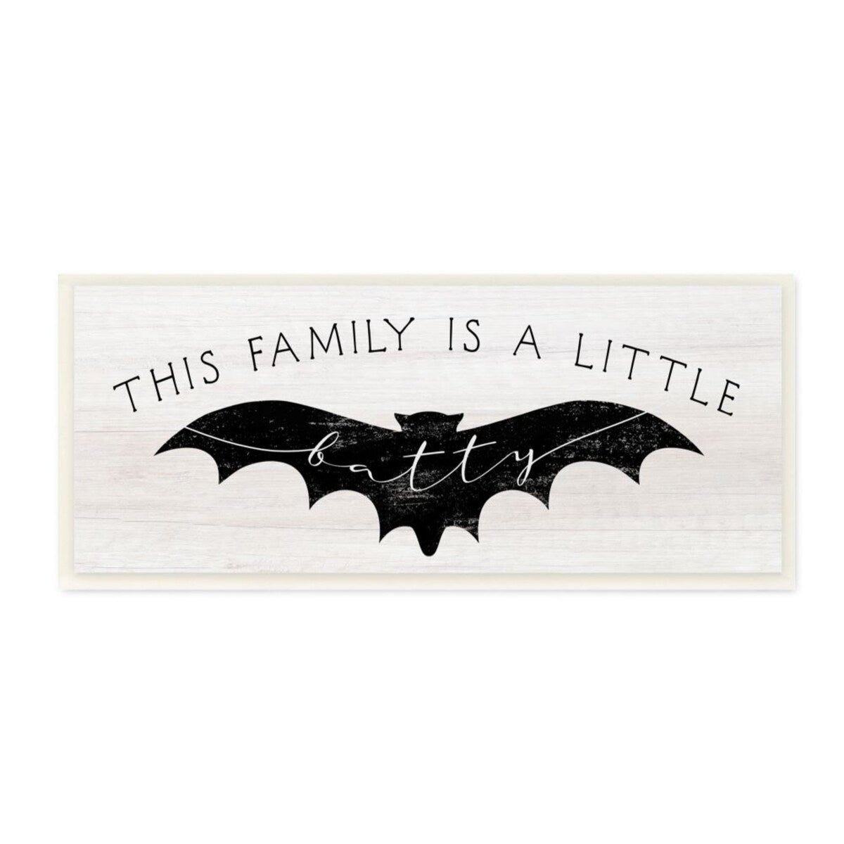 Stupell Family's a Little Batty Phrase Festive Halloween Pun Wood Wall Art