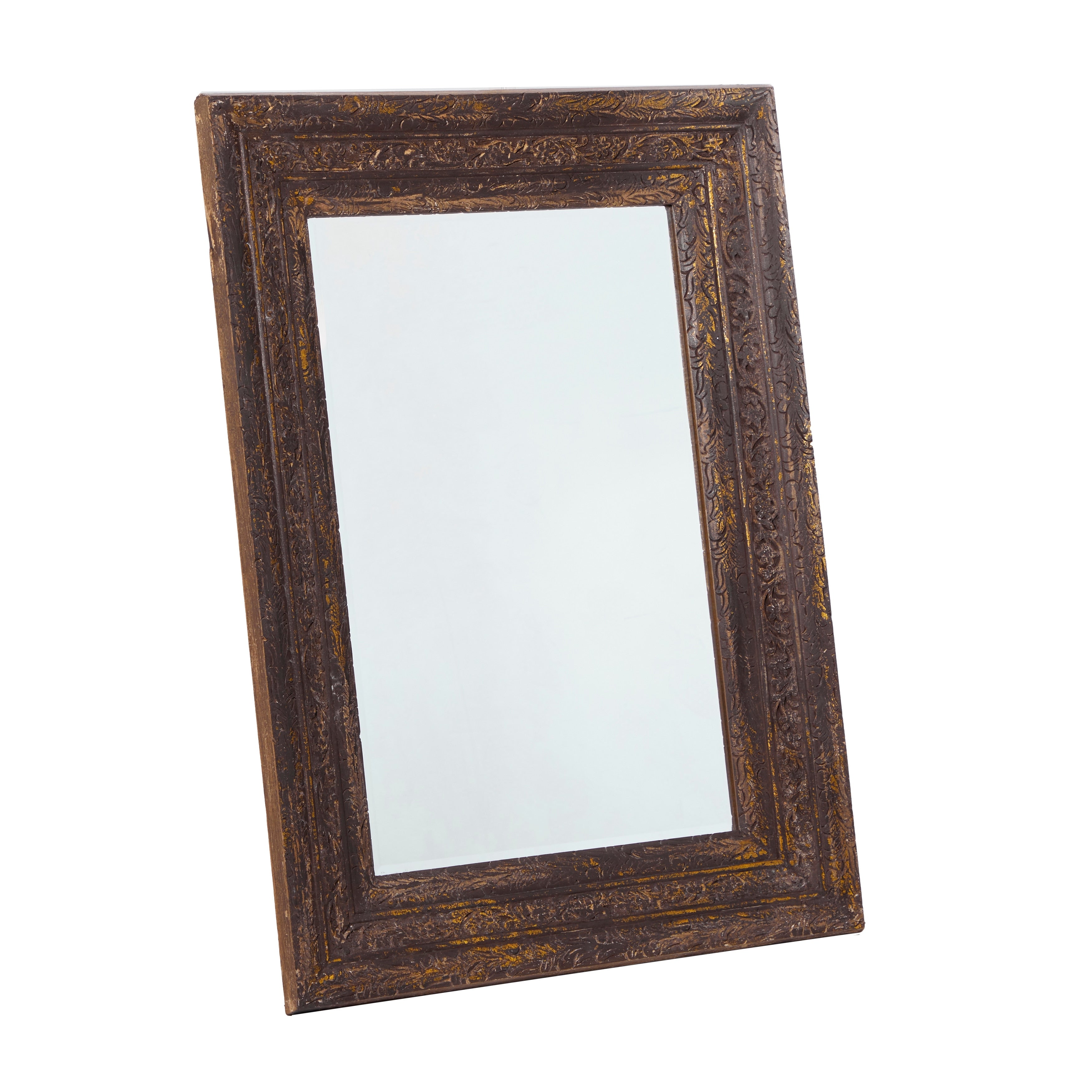 Gold Wood Rustic Wall Mirror 47 x 36 x 3 - 36 x 3 x 47