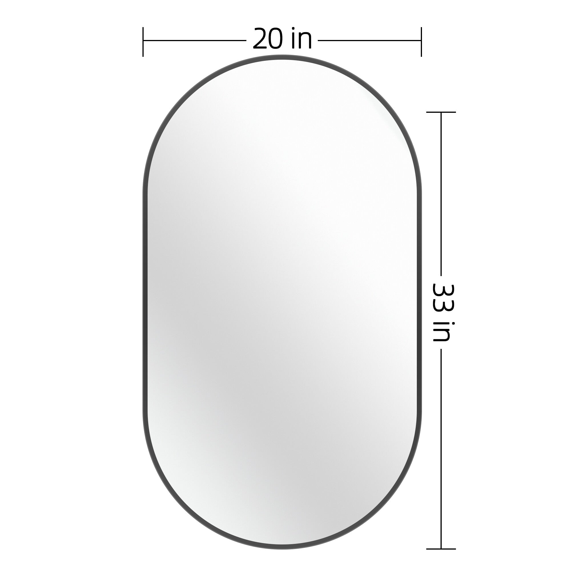 Small Oval Aluminum Framed Wall Bathroom Vanity Mirror