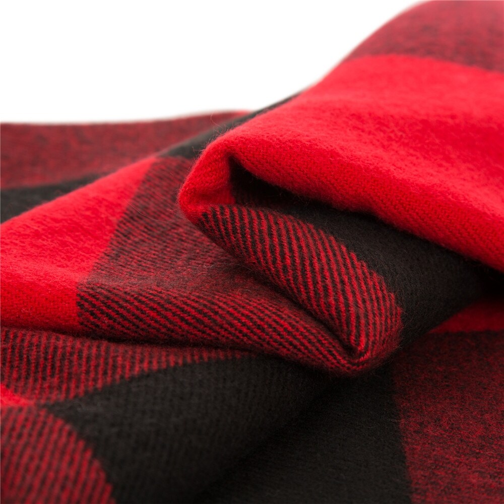 Glitzhome 50 x 60 Plaid Woven Acrylic 400g Christmas Blanket