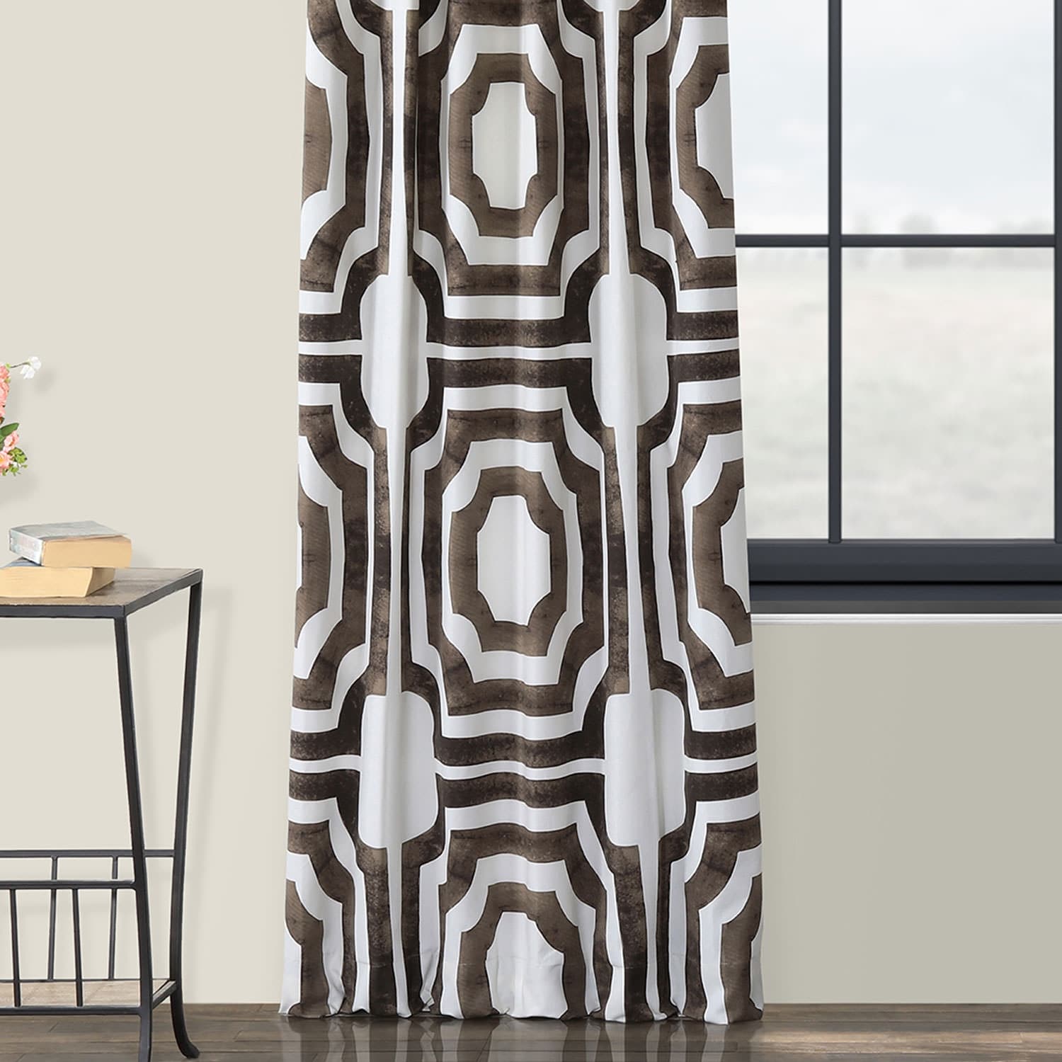 Exclusive Fabrics Modern Geometric Room Darkening Cotton Window Curtains (1 Panel)