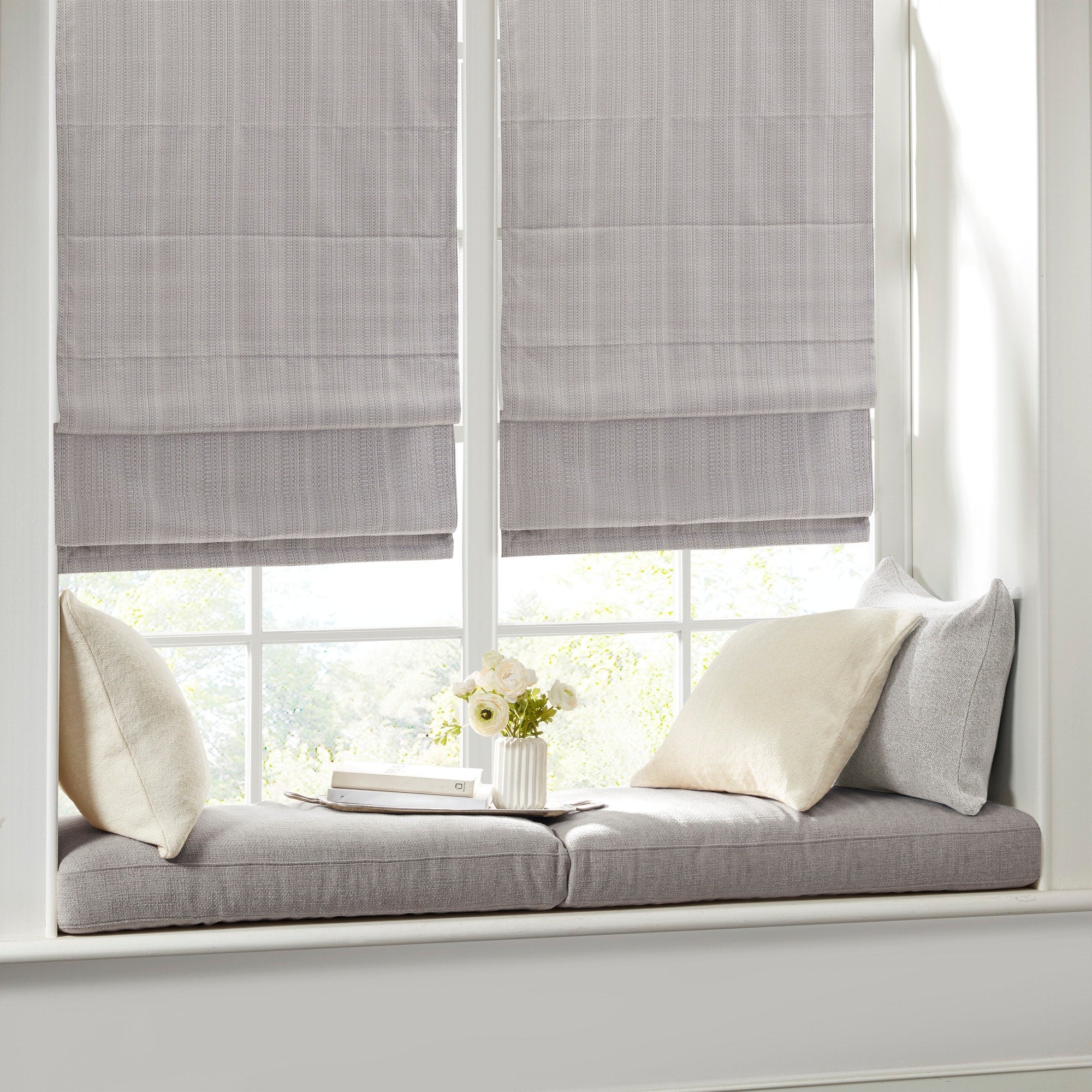 Madison Park Colm Basketweave Room Darkening Cordless Roman Shade