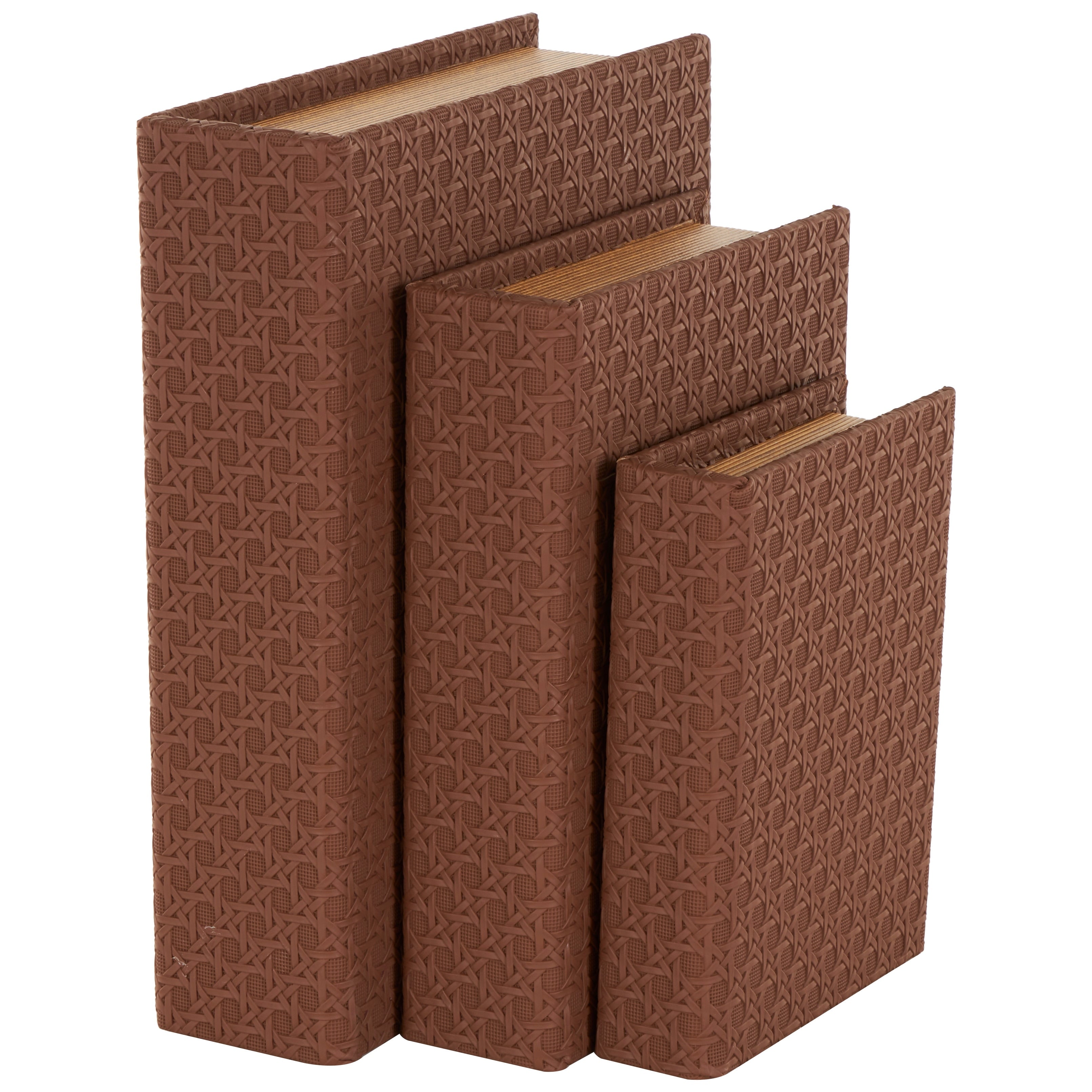 Cream, black, Copper or Brown Faux Leather Book Shaped Box (Set of 3)