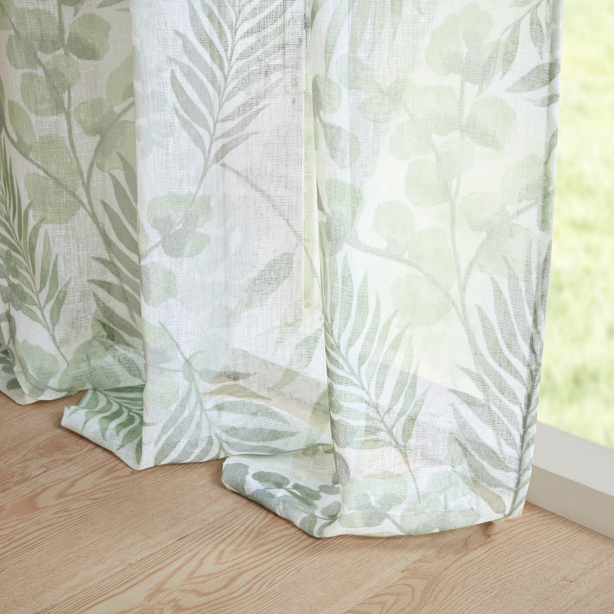 Madison Park Tulia Botanical Printed Texture Sheer Window Curtain Pair