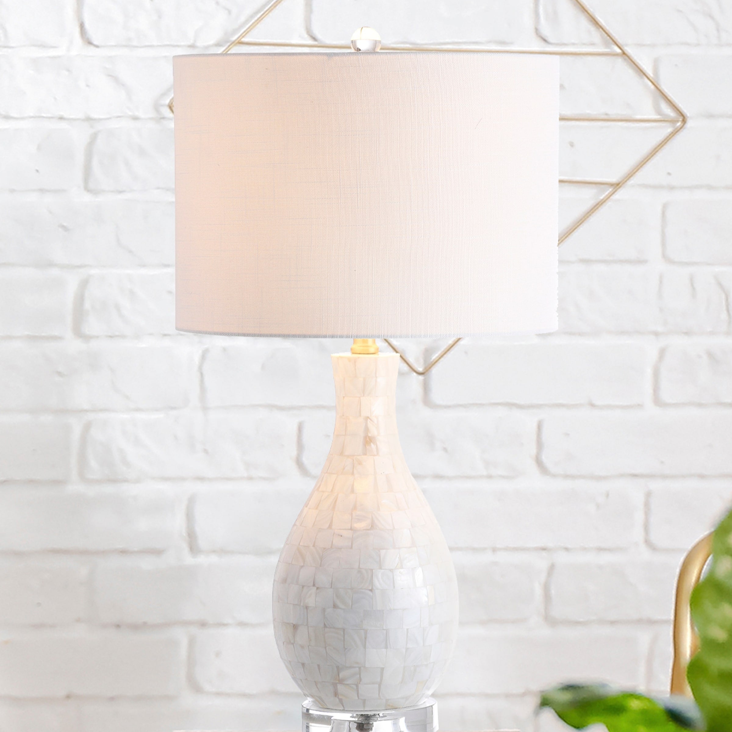 Cannon 26.5 Seashell LED Table Lamp, White by JONATHAN Y