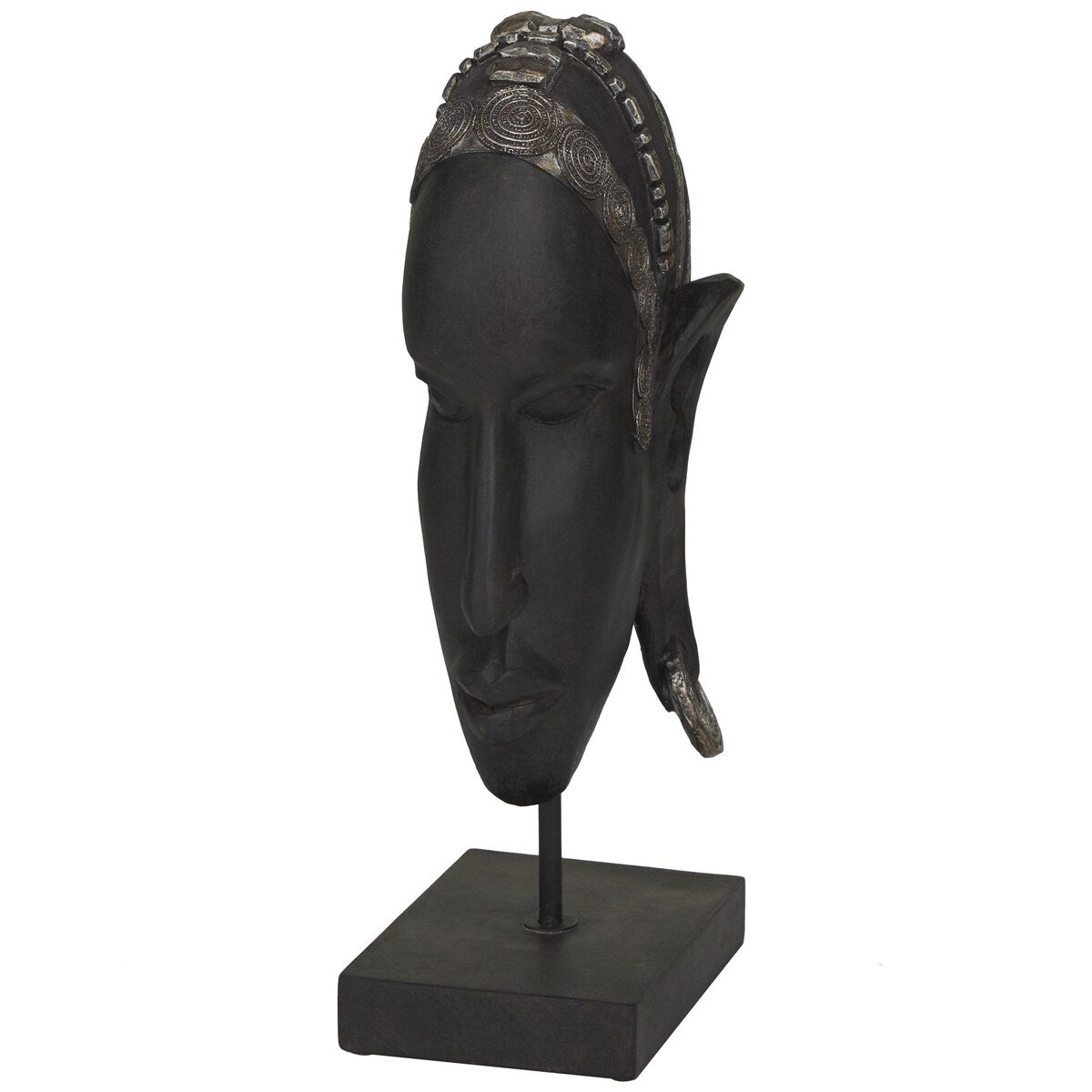 Polystone Woman African Decorative Sculpture - Black - Roche River Decor