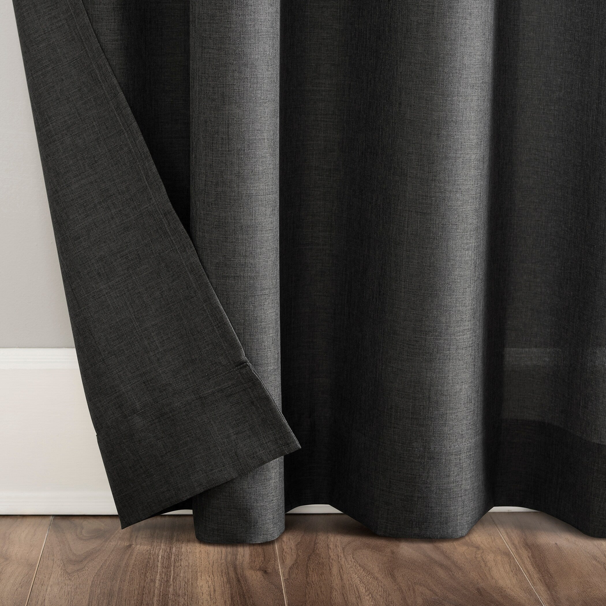 No. 918 Jacob Heathered Texture Semi-Sheer Tab Top Curtain Panel, Single Panel