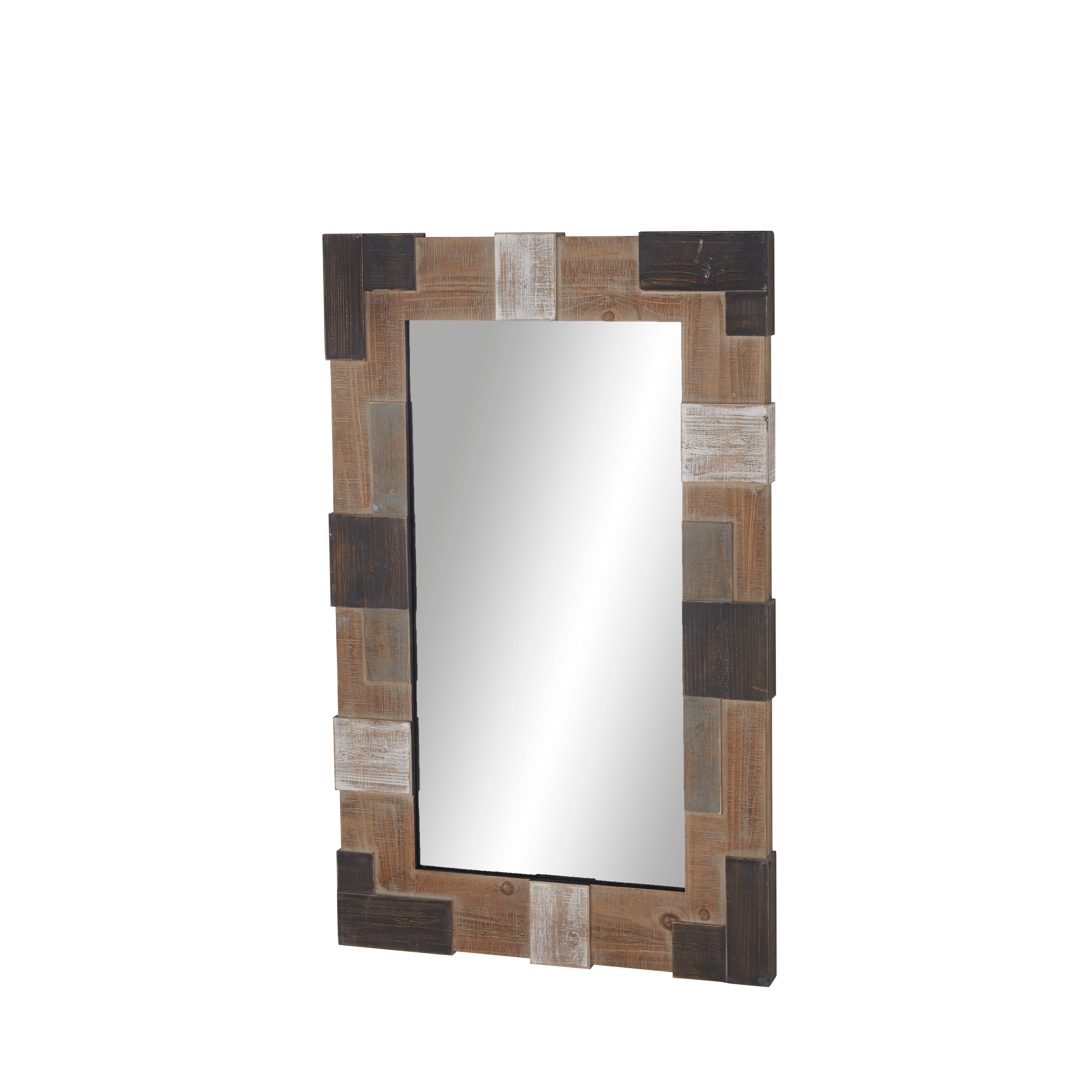 Brown MDF Farmhouse Wall Mirror 46 x 29 x 2 - 29 x 2 x 46