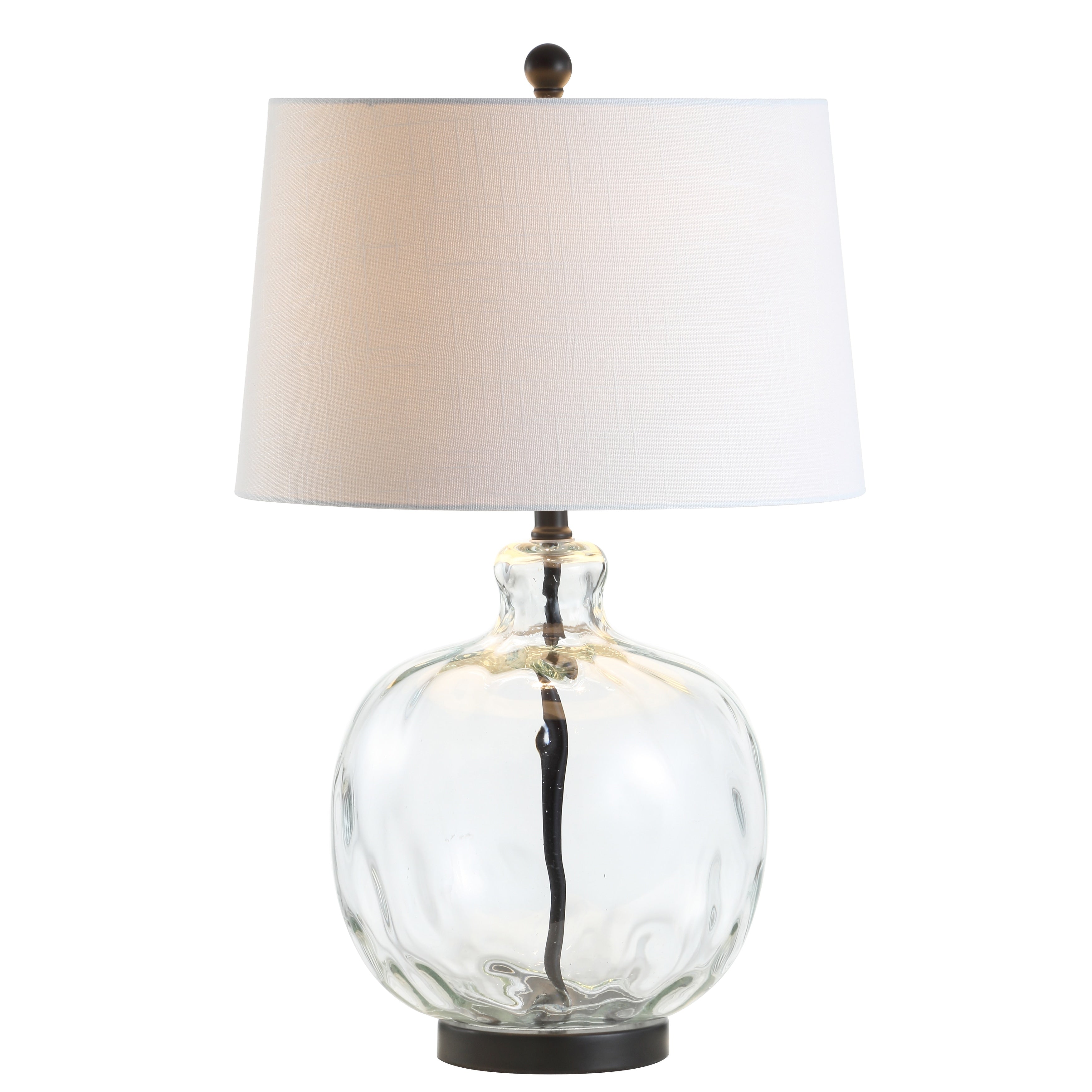 Lavelle 26.5 Glass/Metal LED Table Lamp, Clear/Black by JONATHAN Y