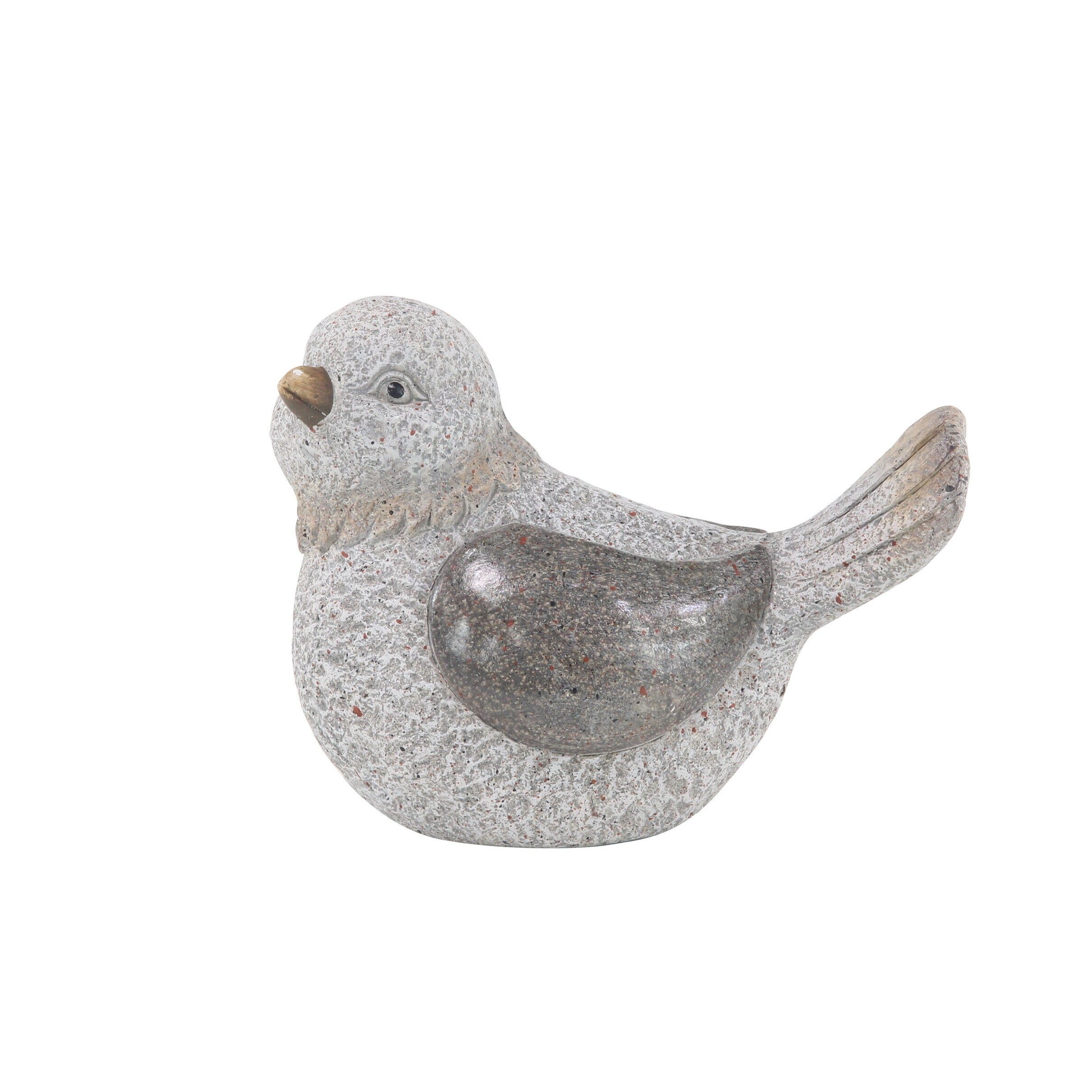 Grey Polystone Country Garden Sculpture Birds (Set of 2) - 13 x 10 x 7