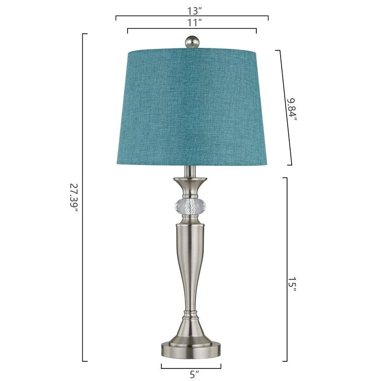 27'' Nickel Table Lamp Set (Set of 2)