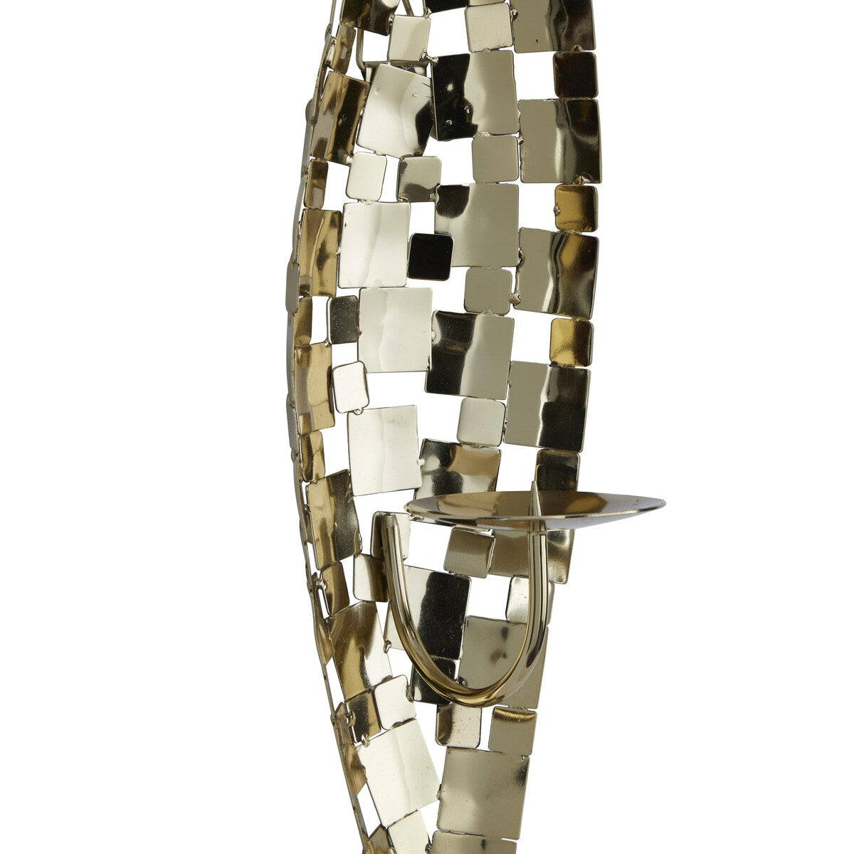 Stainless Steel Metal Pillar Wall Sconce with Hammered Pattern - Gold or Silver - CosmoLiving by Cosmopolitan