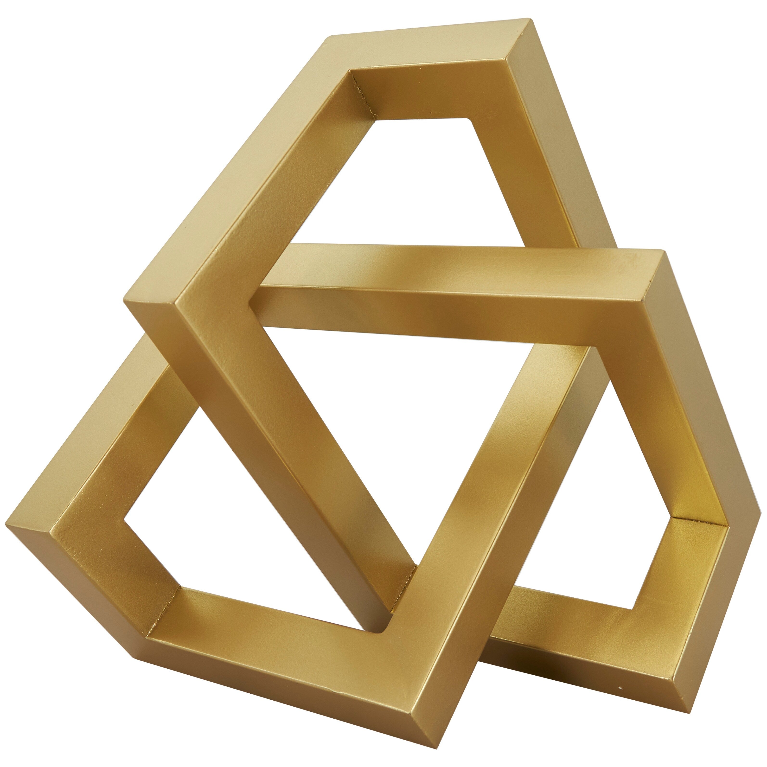 Gold Metal Abstract Shaped Geometric Decorative Sculpture