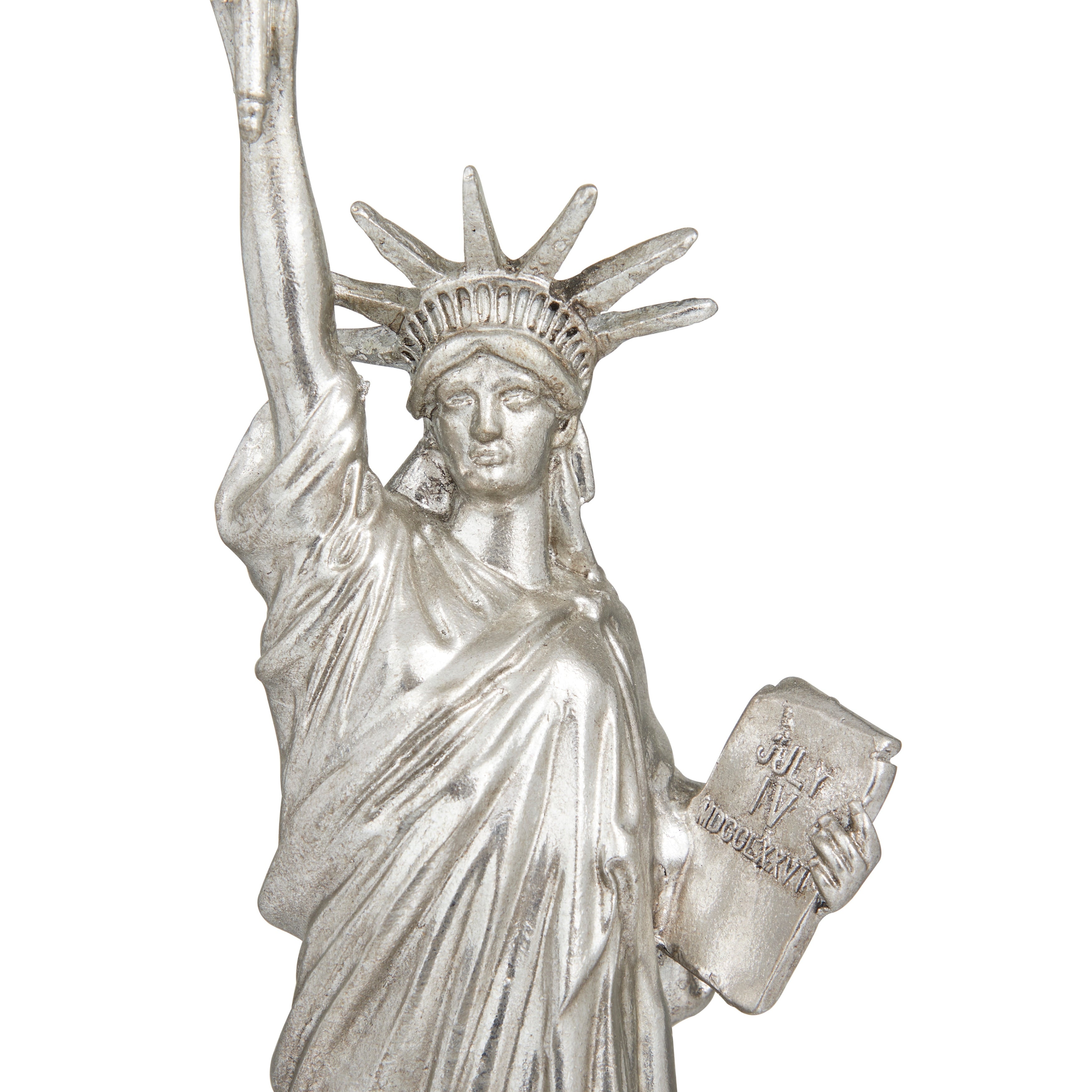 The Novogratz Silver Polystone Statue of Liberty Sculpture - 5 x 5 x 17