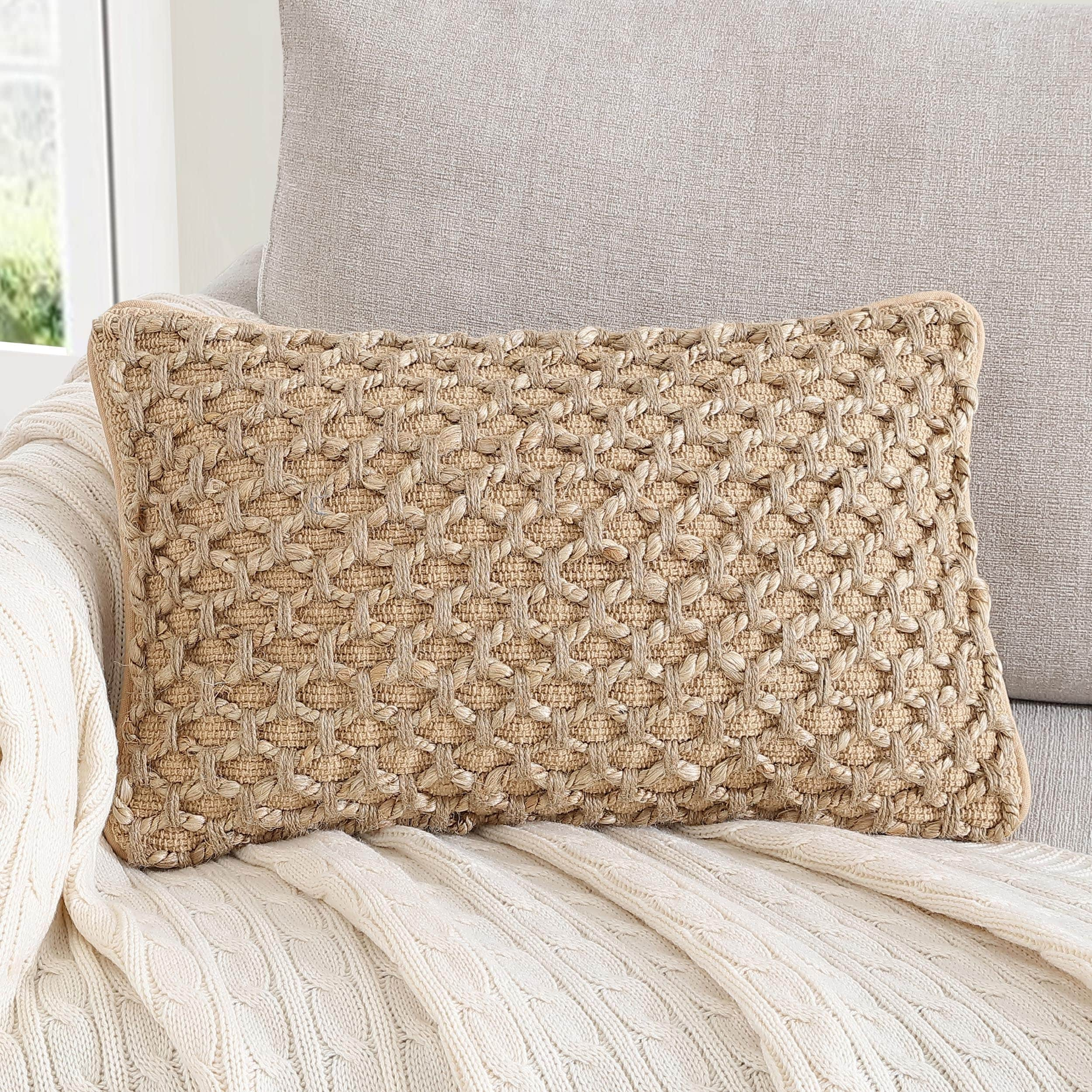 Boho Living Jada Braided Cotton/Jute Throw Pillows