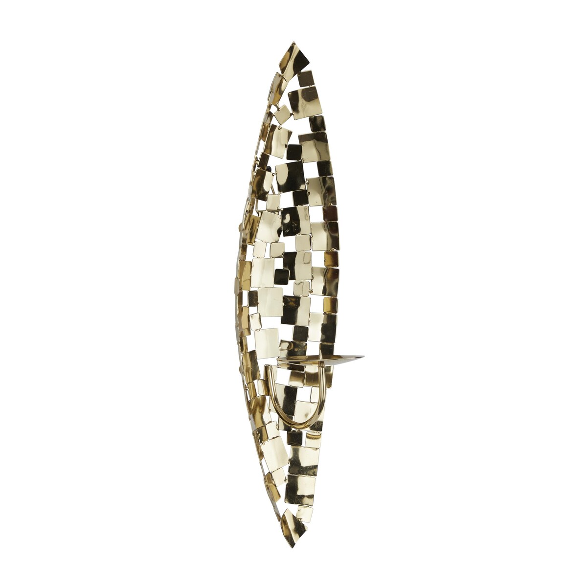 Stainless Steel Metal Pillar Wall Sconce with Hammered Pattern - Gold or Silver - CosmoLiving by Cosmopolitan