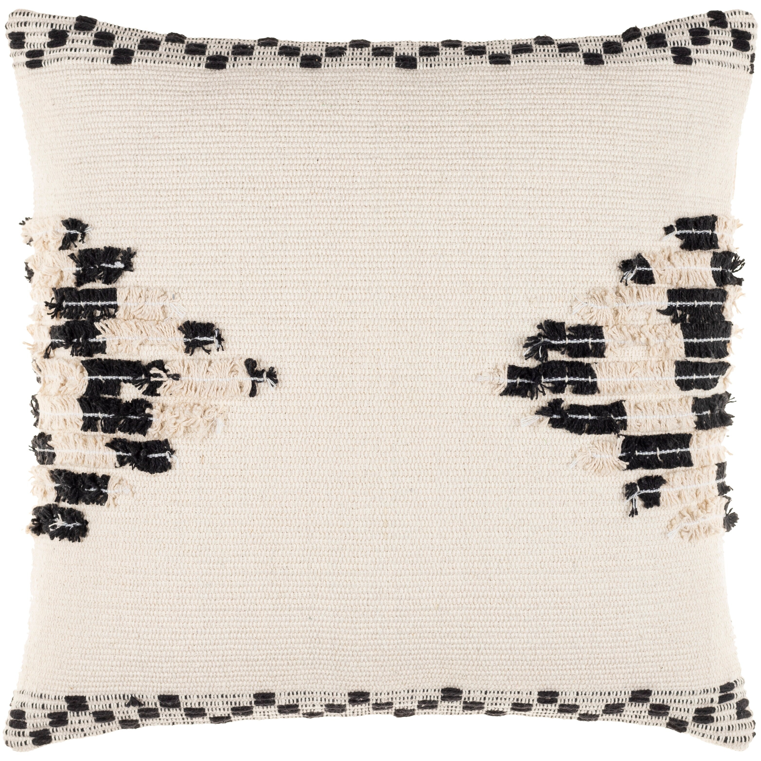 Artistic Weavers Elyas Hand Woven Black & Beige Boho Throw Pillow