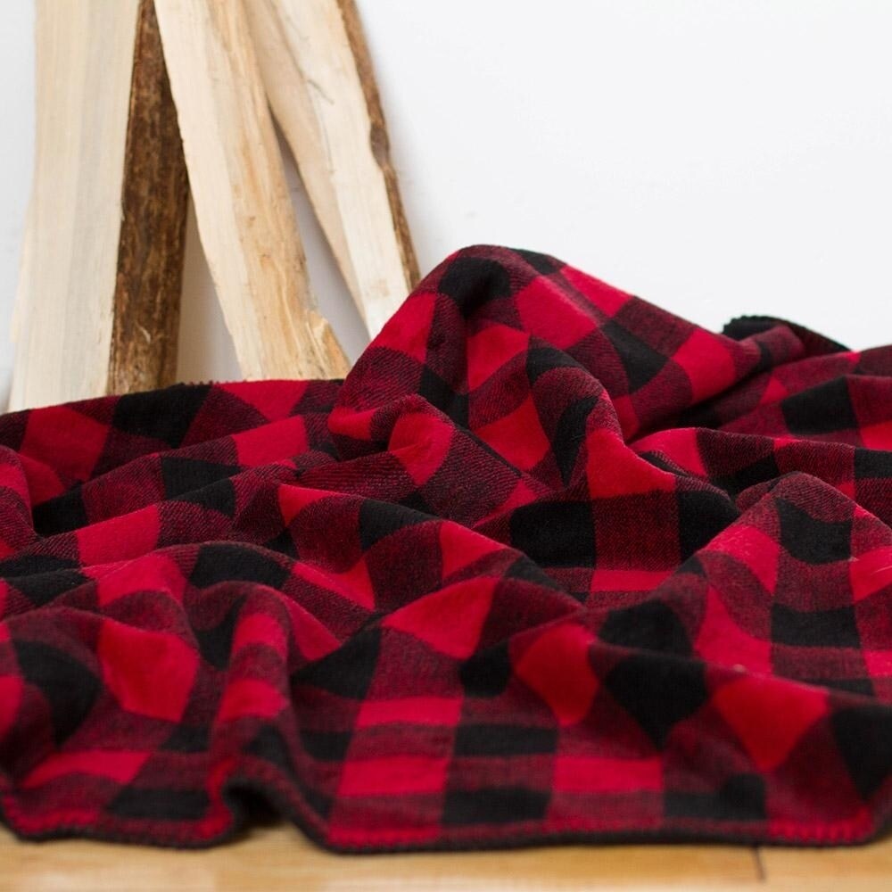 Denali Large Bunk House Plaid/Black Microplush Blanket