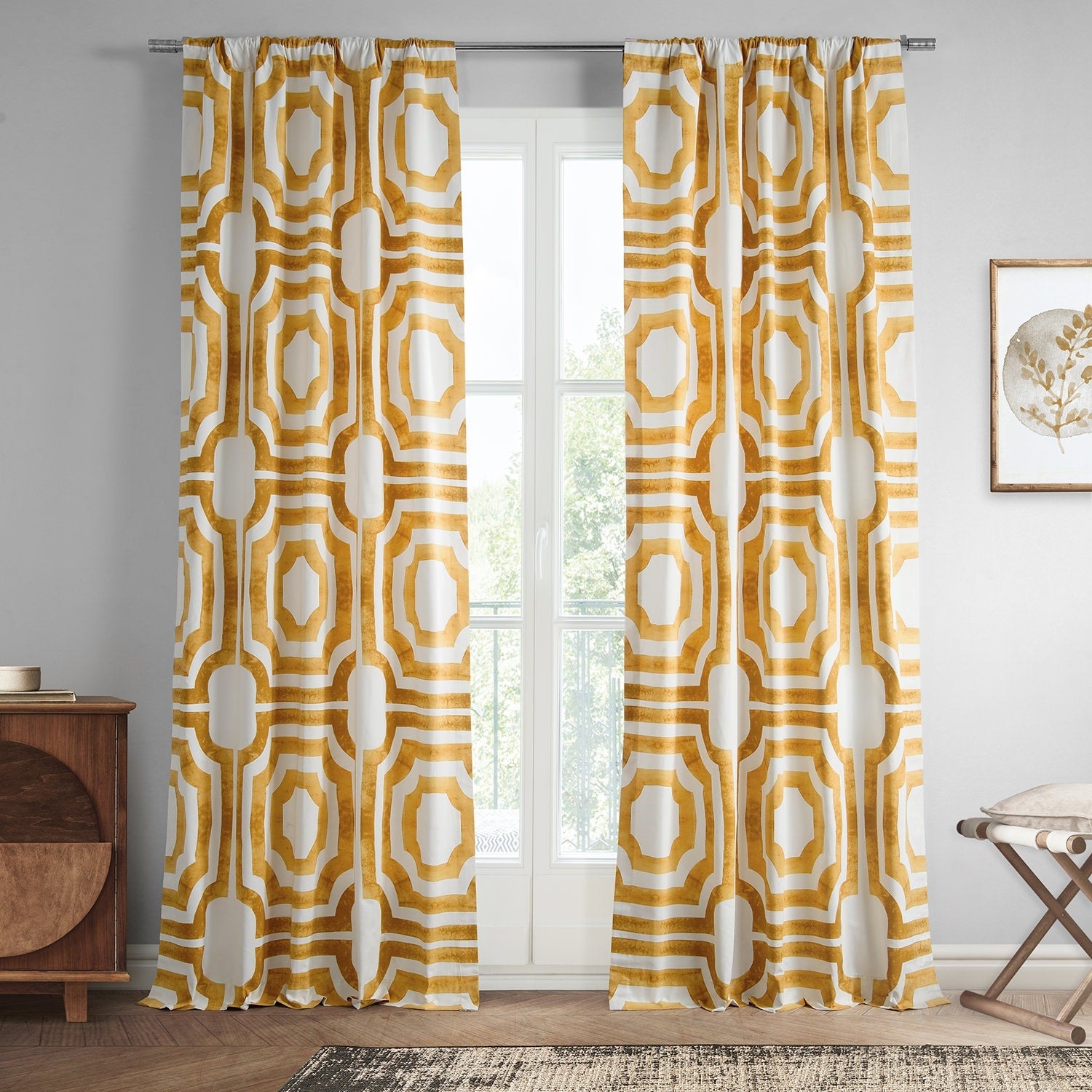 Exclusive Fabrics Modern Geometric Room Darkening Cotton Window Curtains (1 Panel)