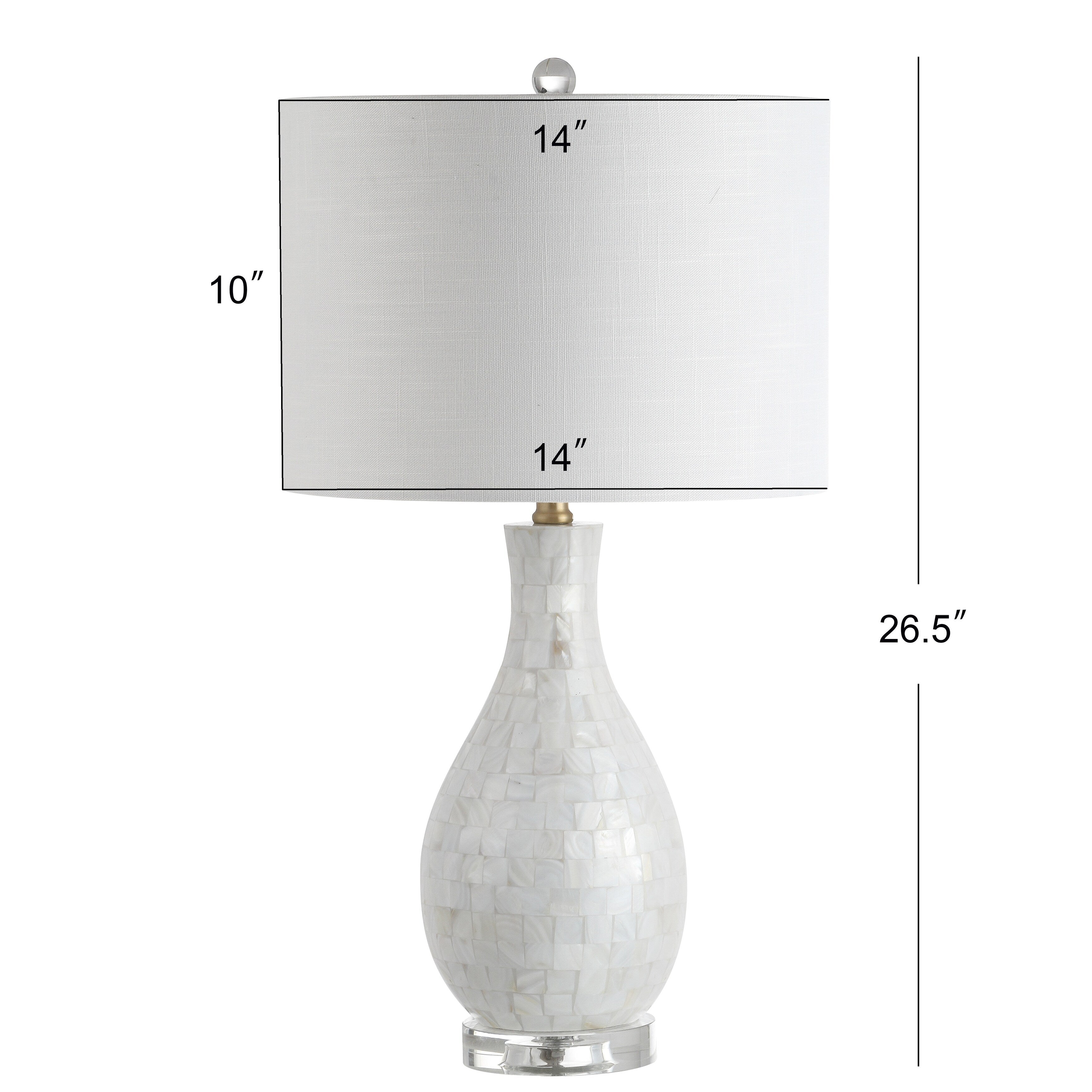 Cannon 26.5 Seashell LED Table Lamp, White by JONATHAN Y