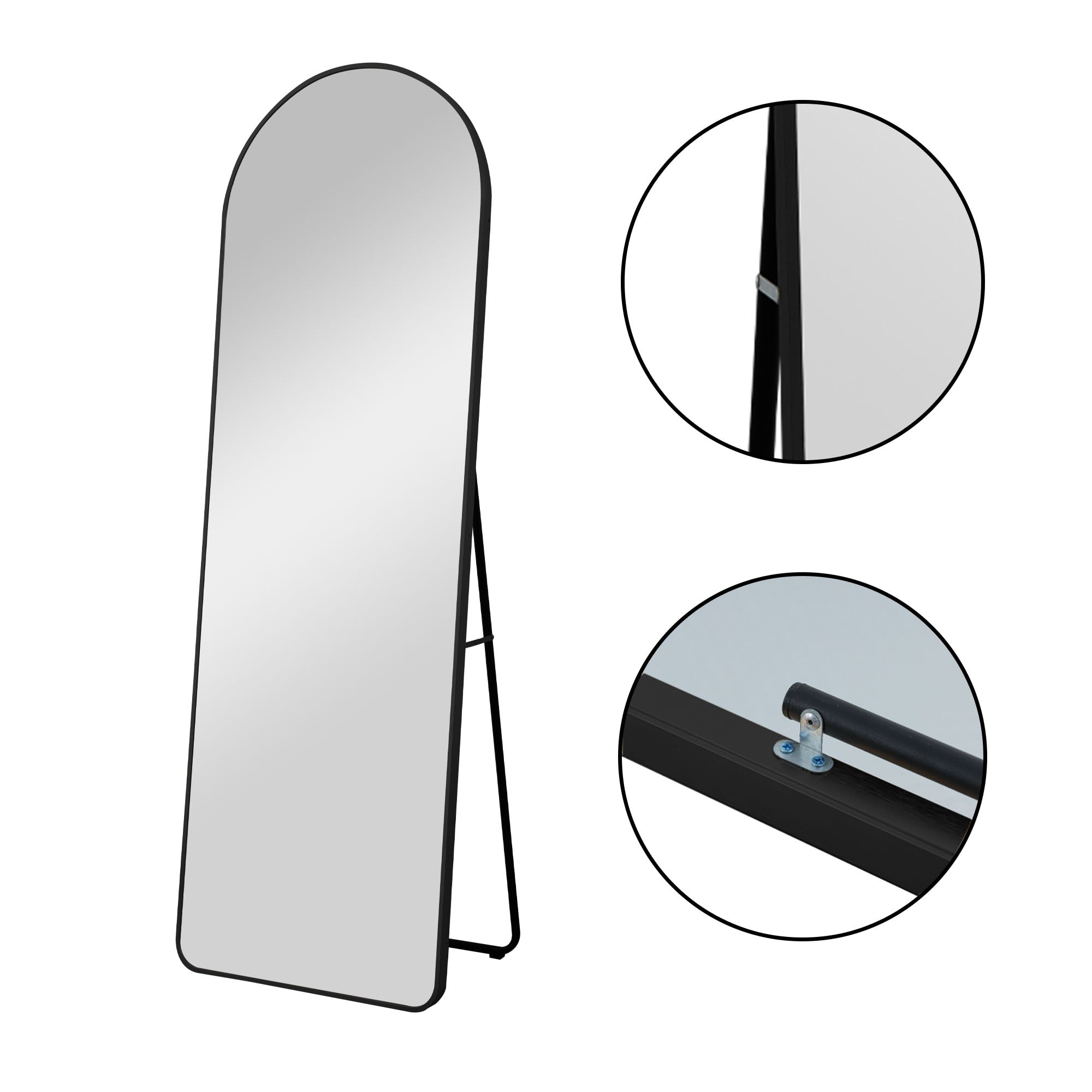 Arched Metal Full-length Standing Floor Mirror