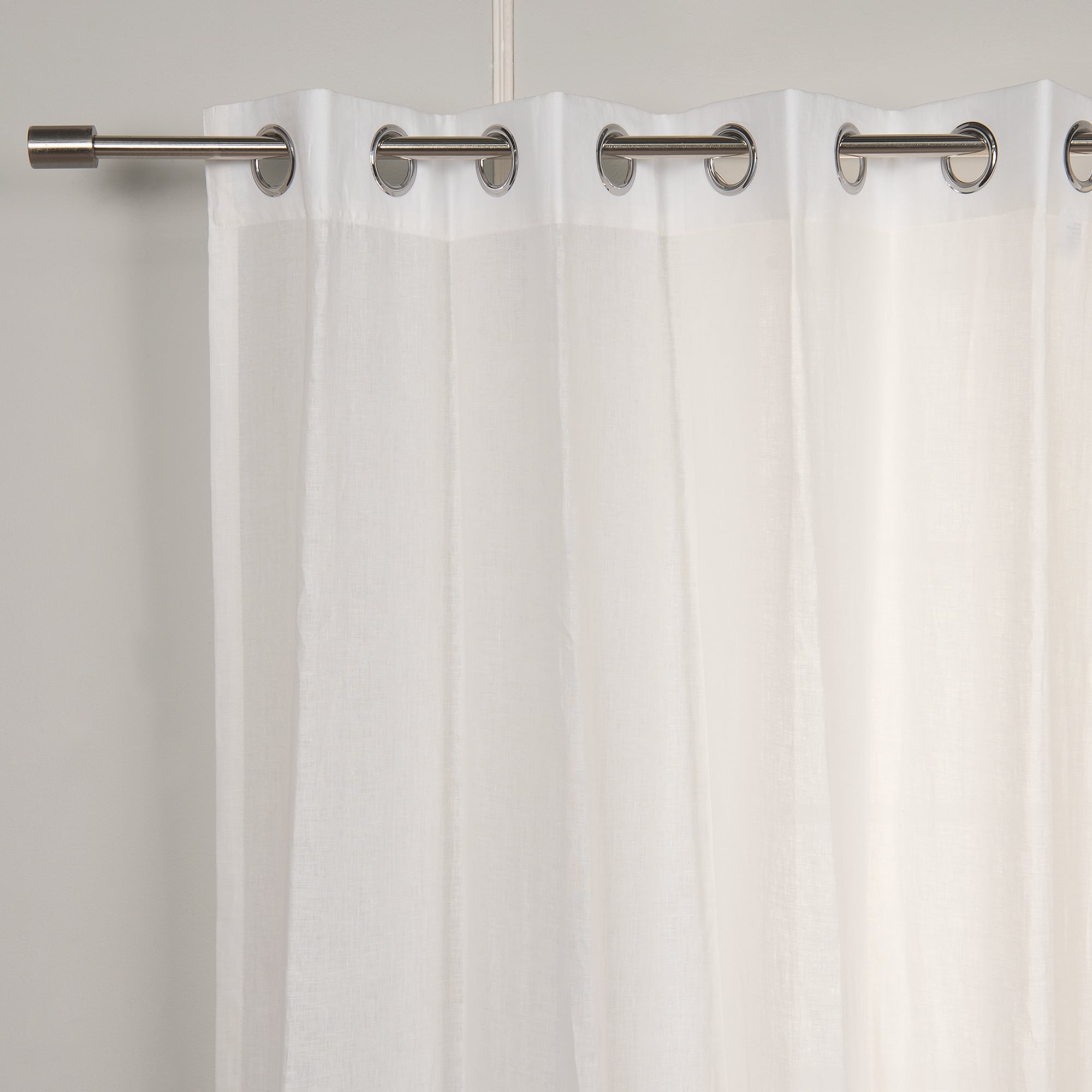 Aurora Home 100% Linen Silver Grommet Curtain Set