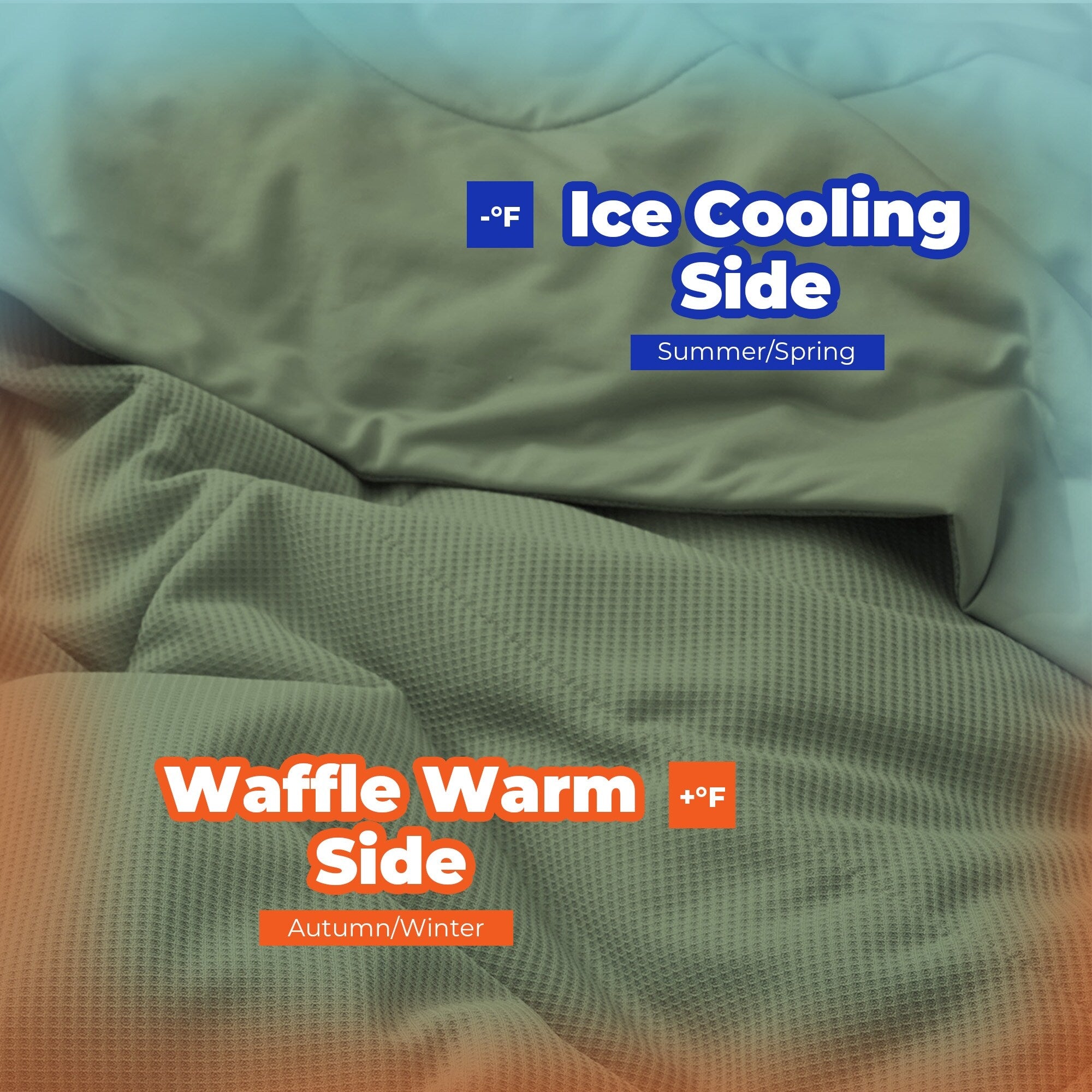 Lightweight Breathable Cooling Waffle Reversible Summer Blanket, Dual-side Cool Touch Comforter