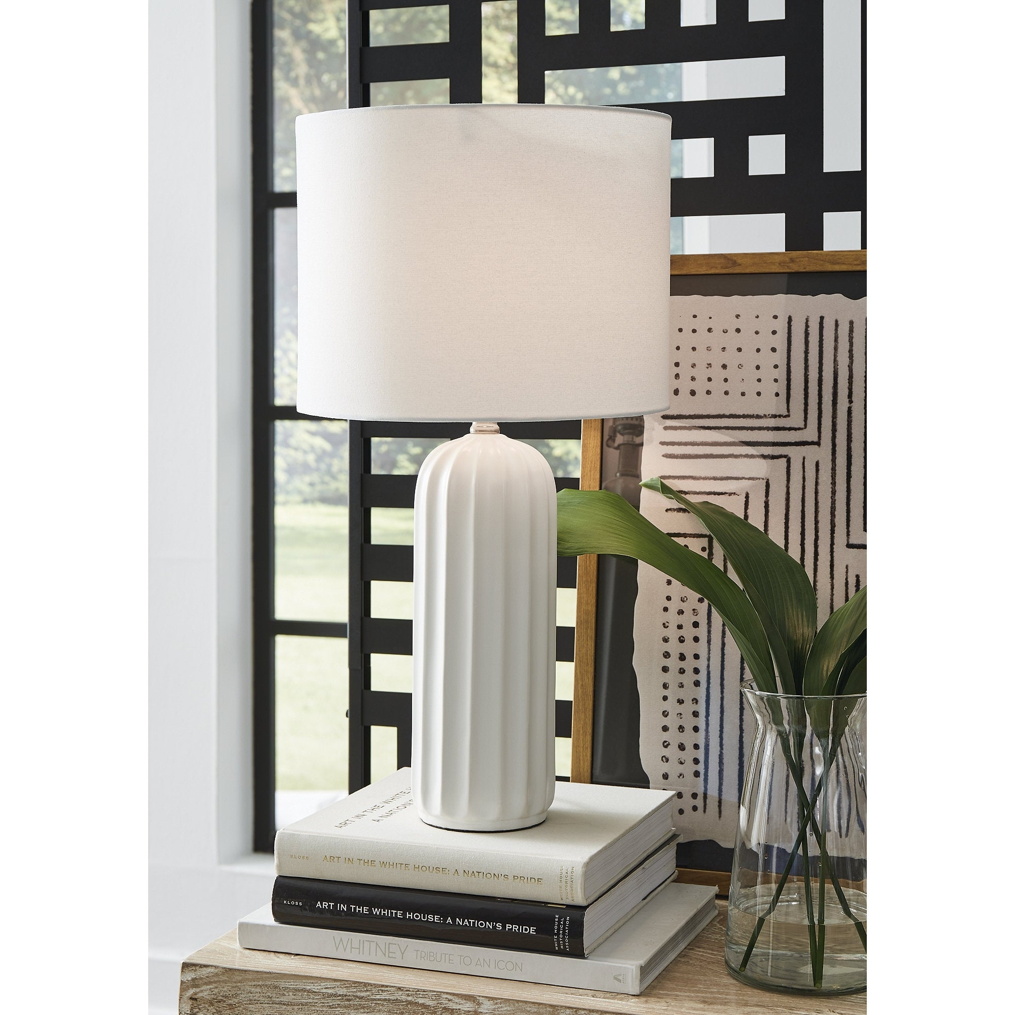 Signature Design by Ashley Clarkland White Table Lamp (Set of 2) - 13W x 13D x 25H