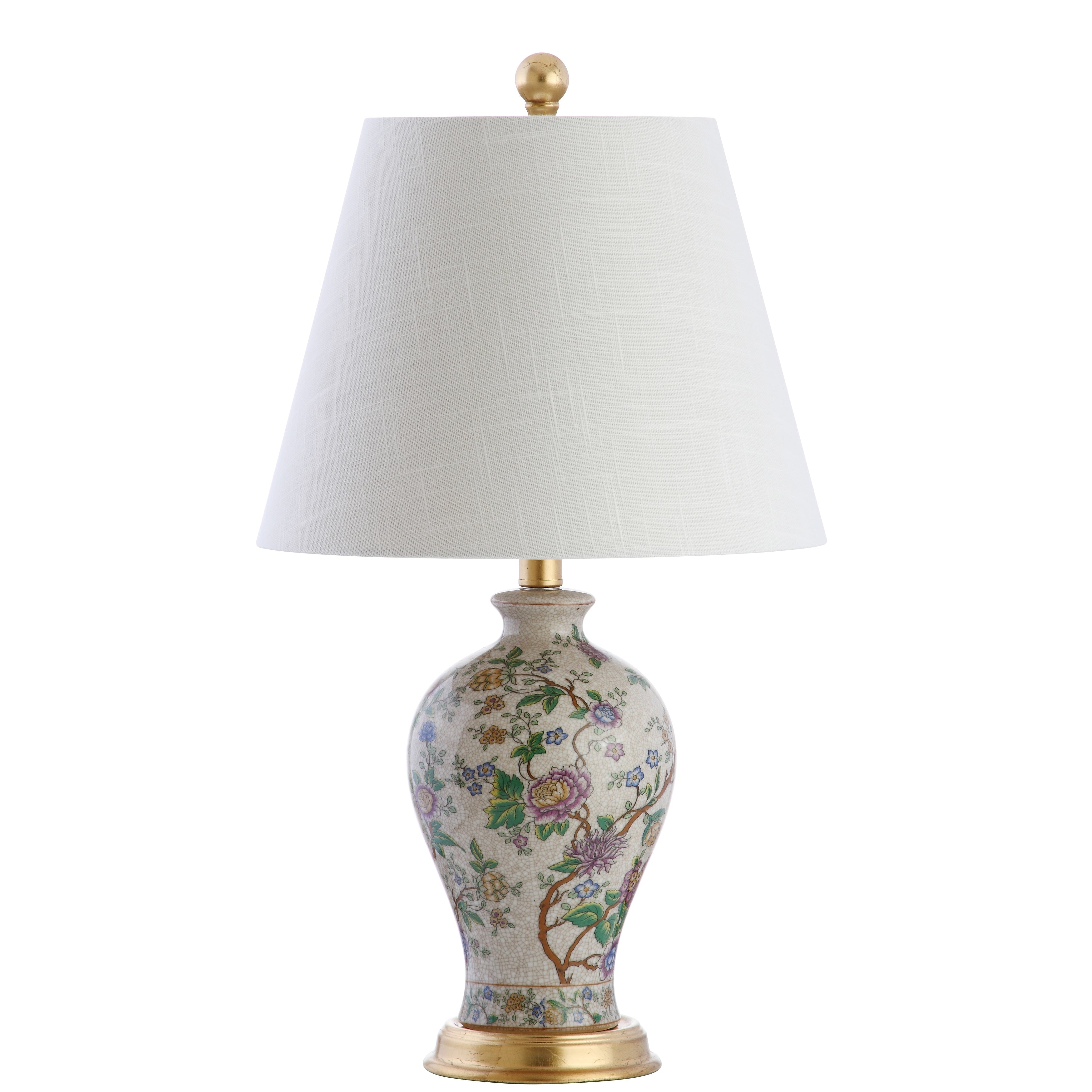 Grace 24 Floral LED Table Lamp, Multi/Brass by JONATHAN Y