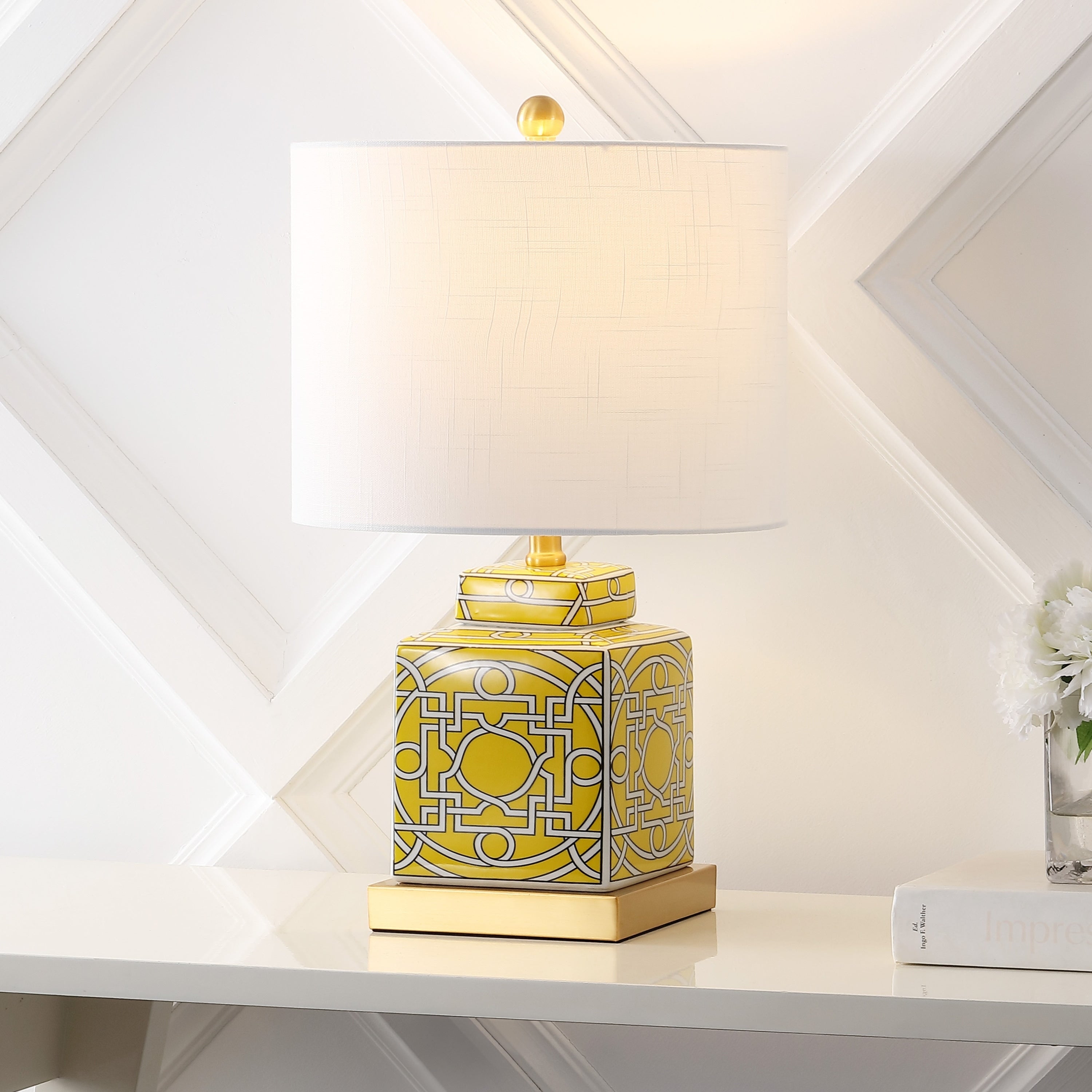 Stockholm 22 Ceramic/Metal Ginger Jar LED Table Lamp, by JONATHAN Y