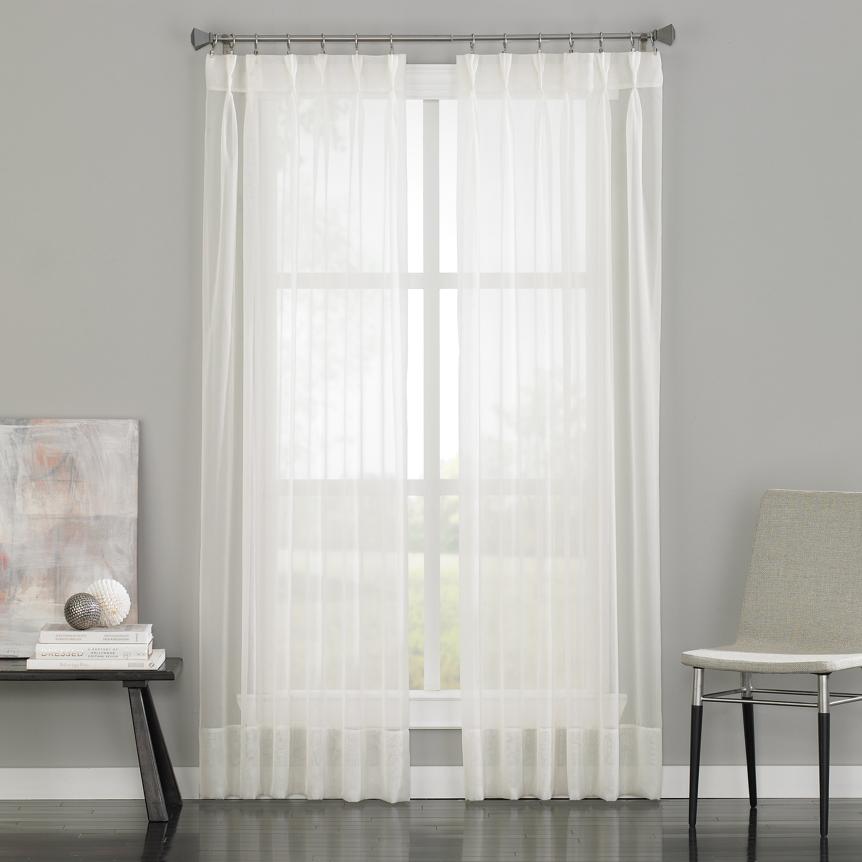 Curtainworks Soho Sheer Pinch Pleat/Back Tab Single Curtain Panel