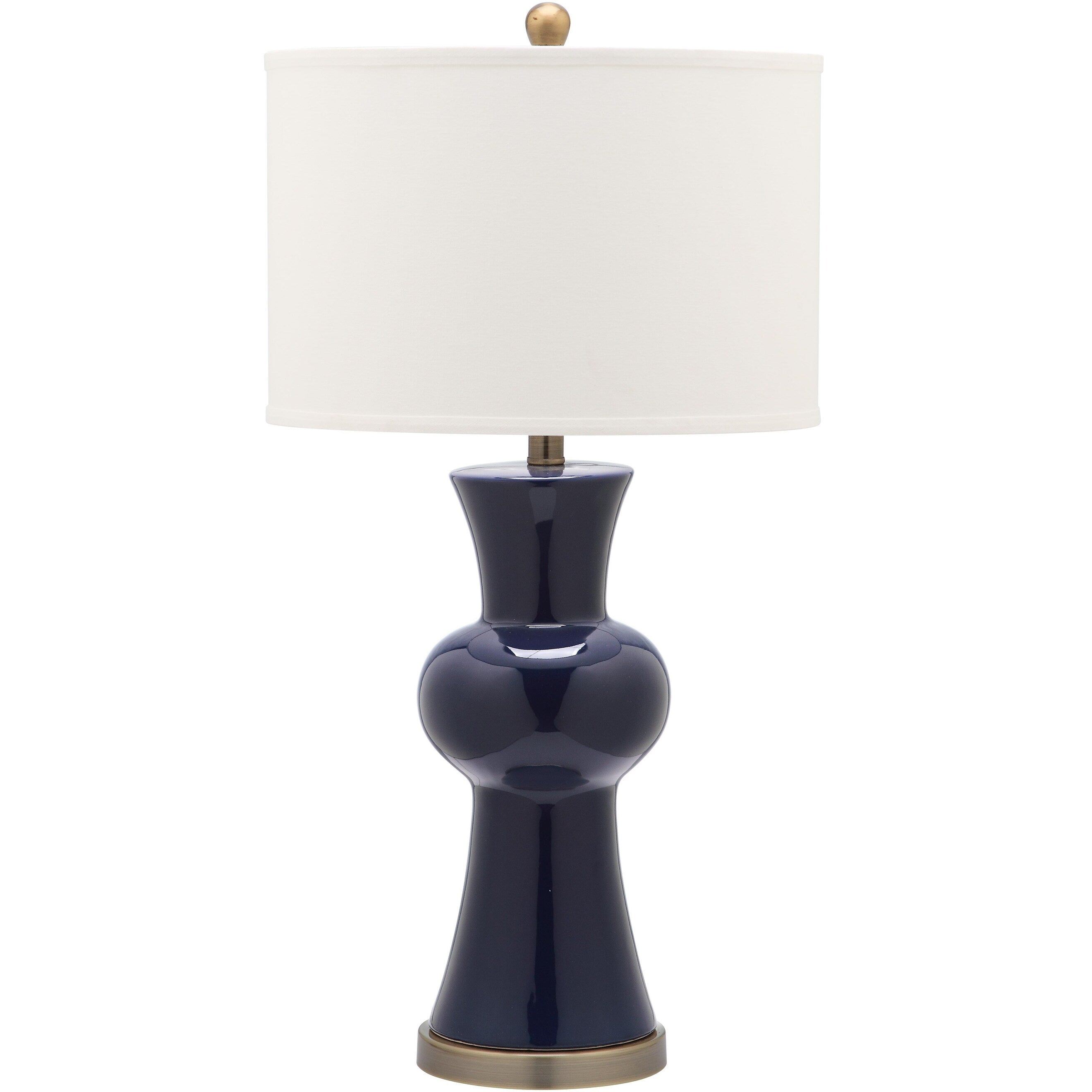 SAFAVIEH Lighting Misti 30 Inch Navy Column Lamp (Set of 2)