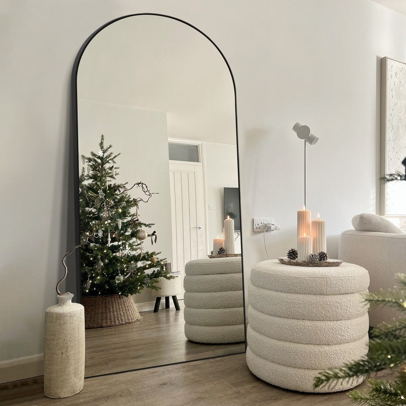 Modern Large Arched Mirror Full Length Floor Mirror with Stand