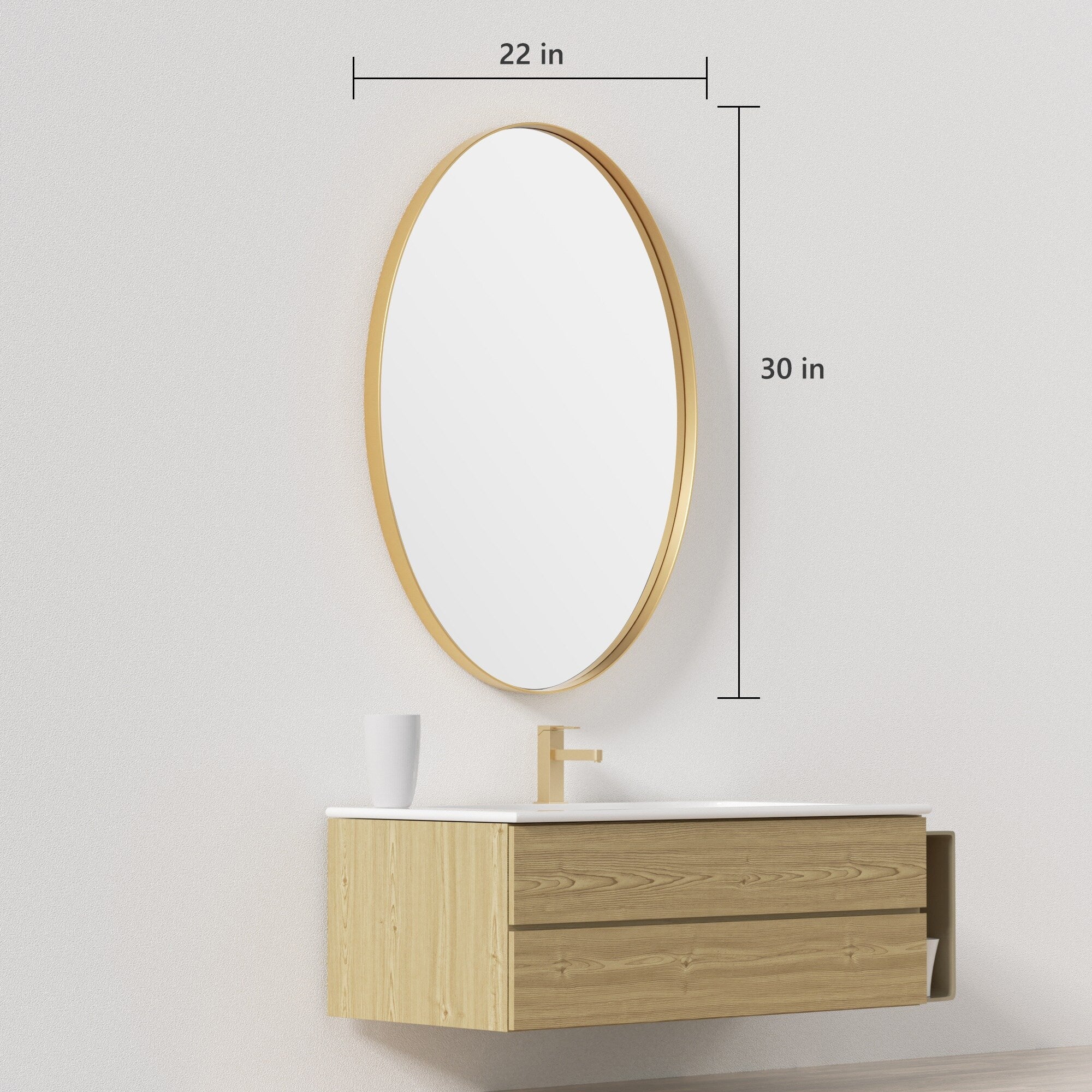 Bathroom Mirror Wall Mirror Vanity Mirror with Metal Frame (1 Piece)