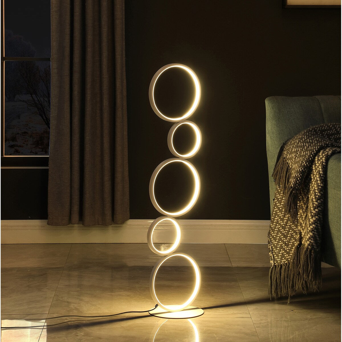 38.5 in. Else Nordic 5 Ring LED Metal Table Lamp