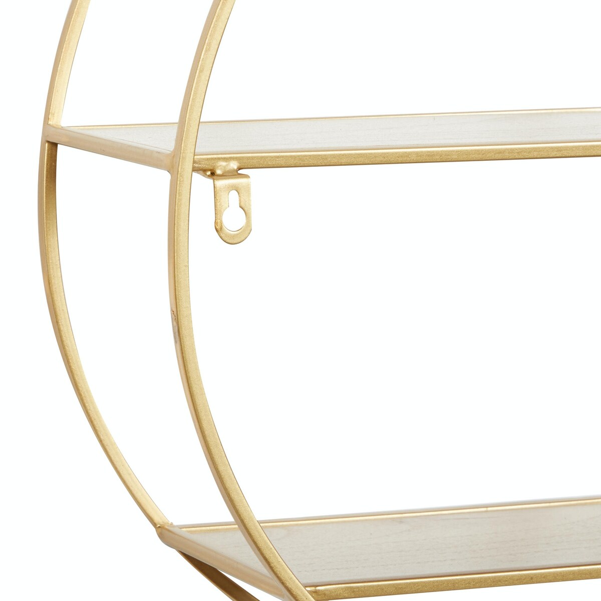 Metal Round 2 Shelves Wall Shelf - Gold - CosmoLiving by Cosmopolitan