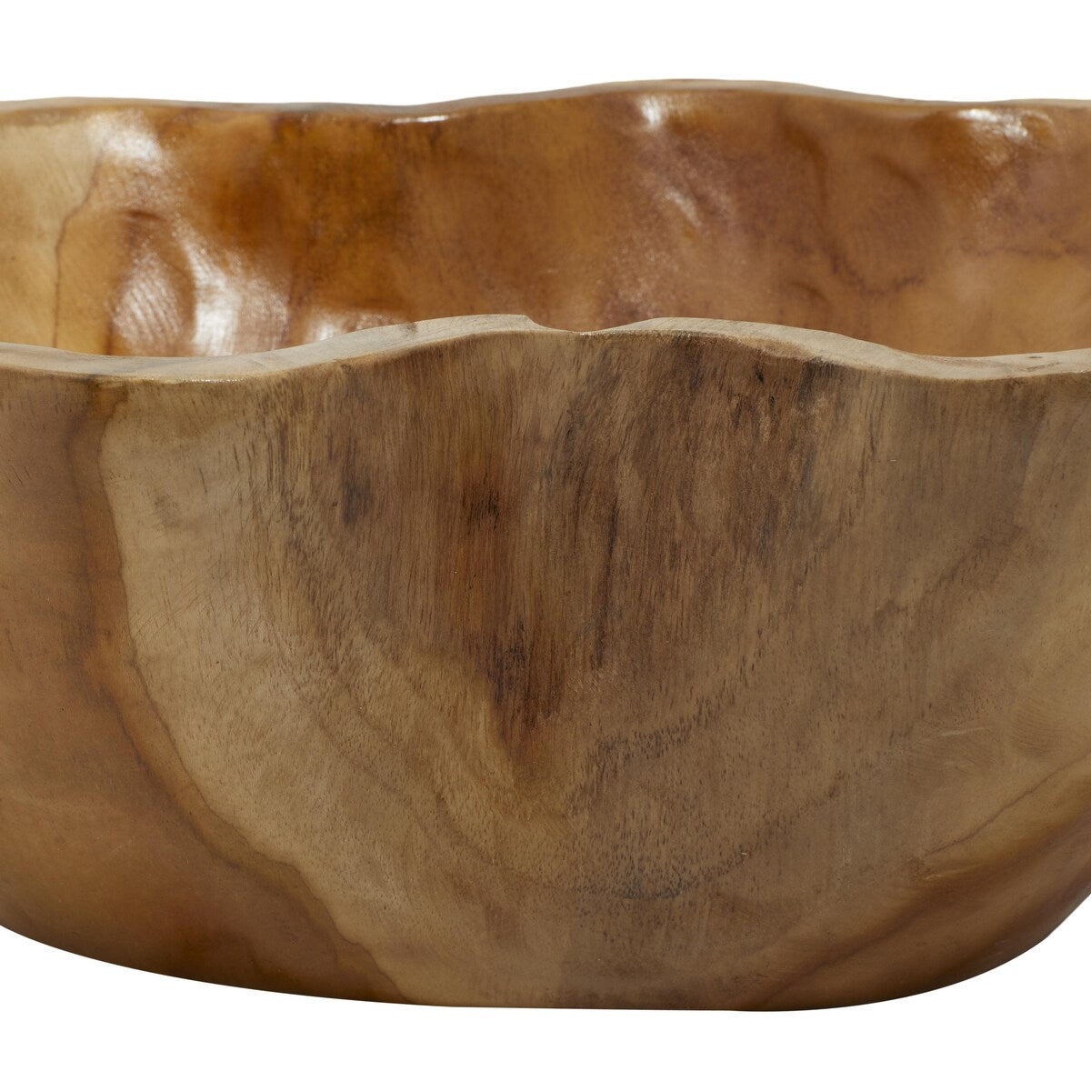 Teak Wood Handmade Live Edge Free Form Decorative Decorative Bowl - Brown - Roche River Decor