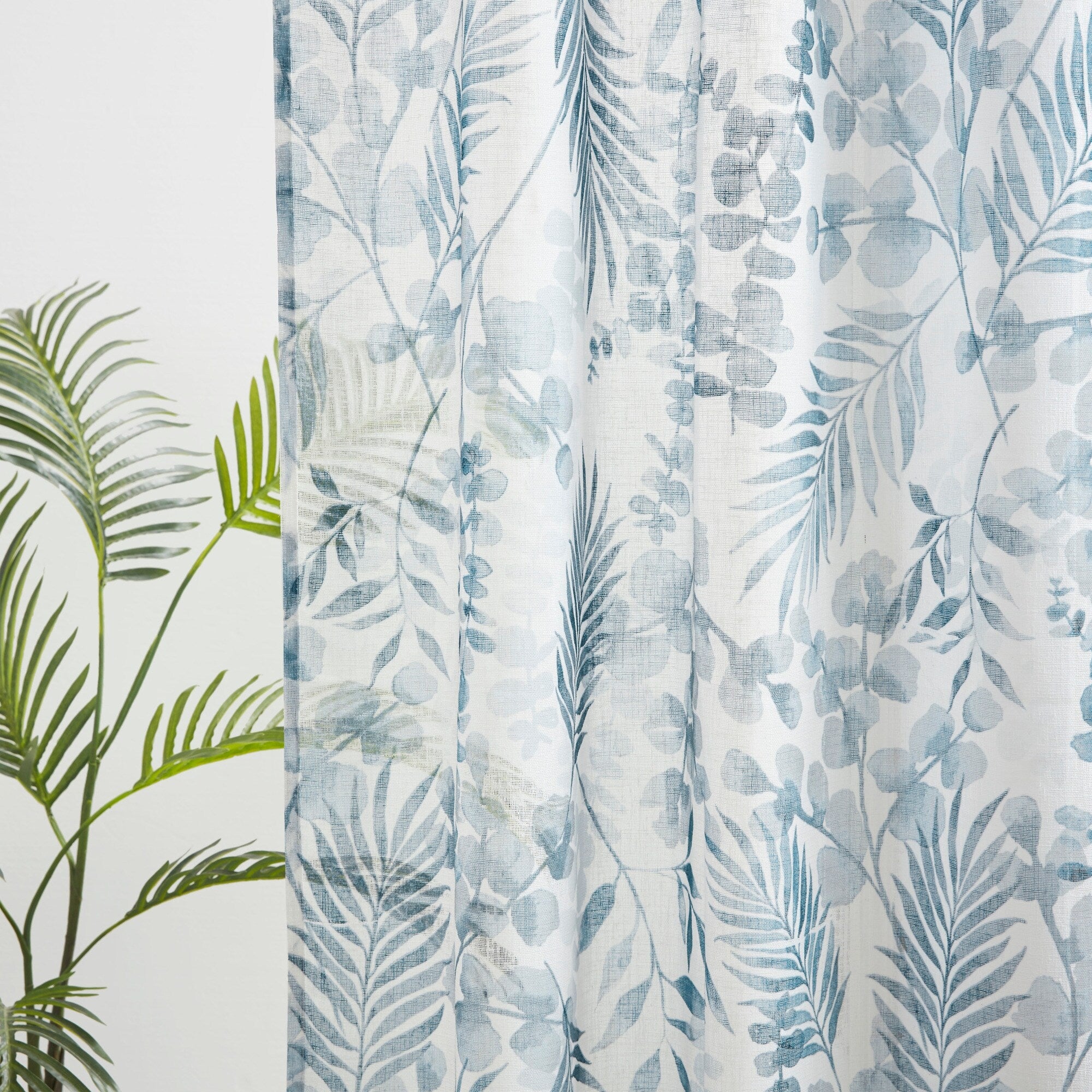 Madison Park Tulia Botanical Printed Texture Sheer Window Curtain Pair